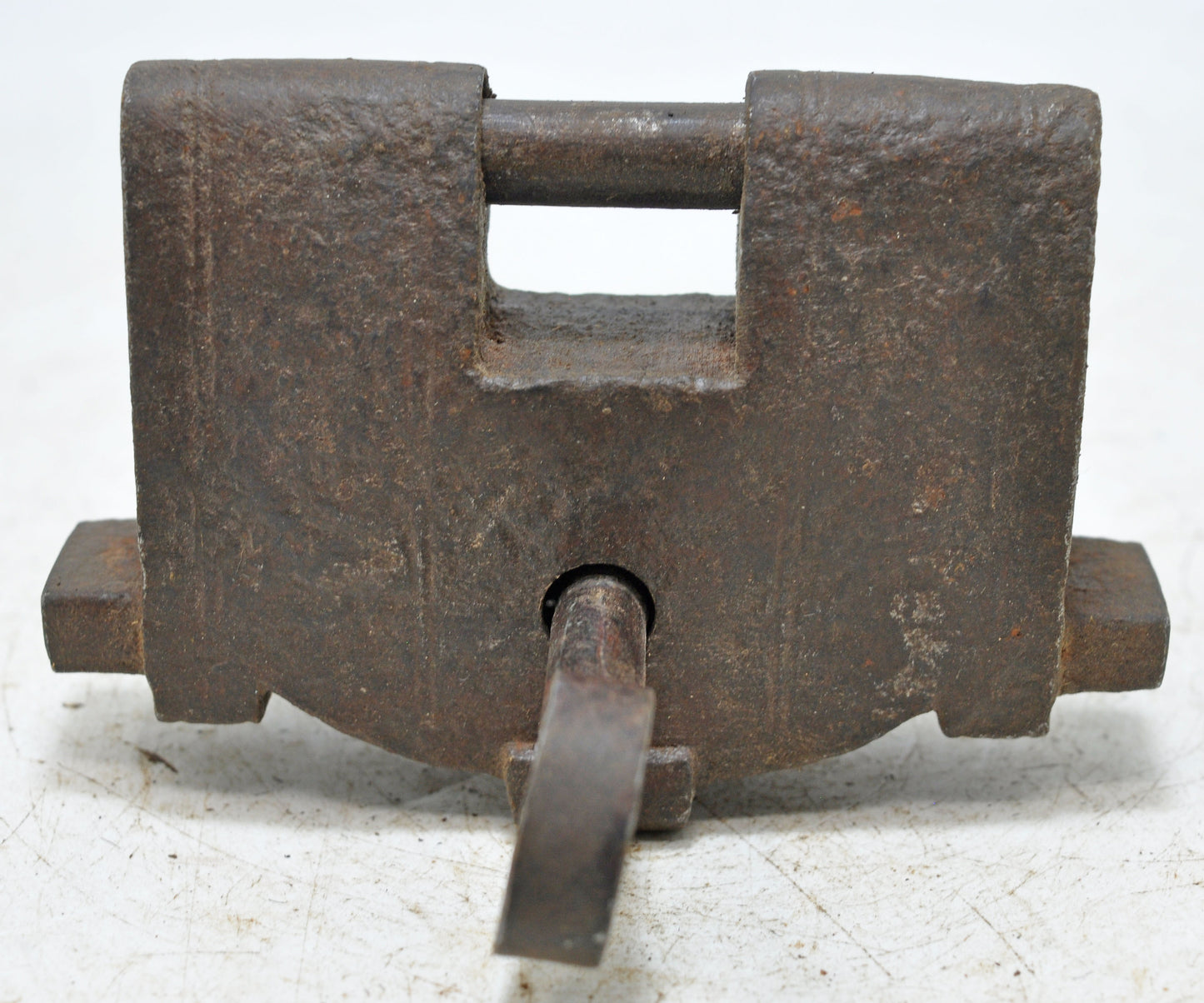 Antique Iron Large Strip System Pad Lock Original Old Hand Crafted Engraved Working