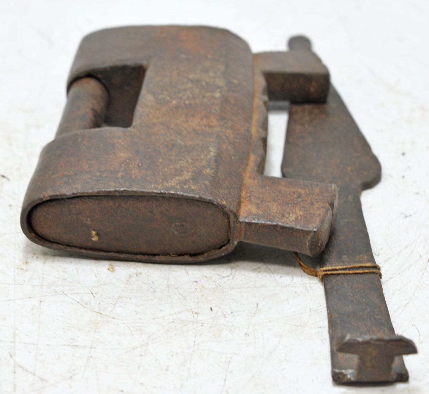 Antique Iron Large Strip System Pad Lock Original Old Hand Crafted Engraved Working