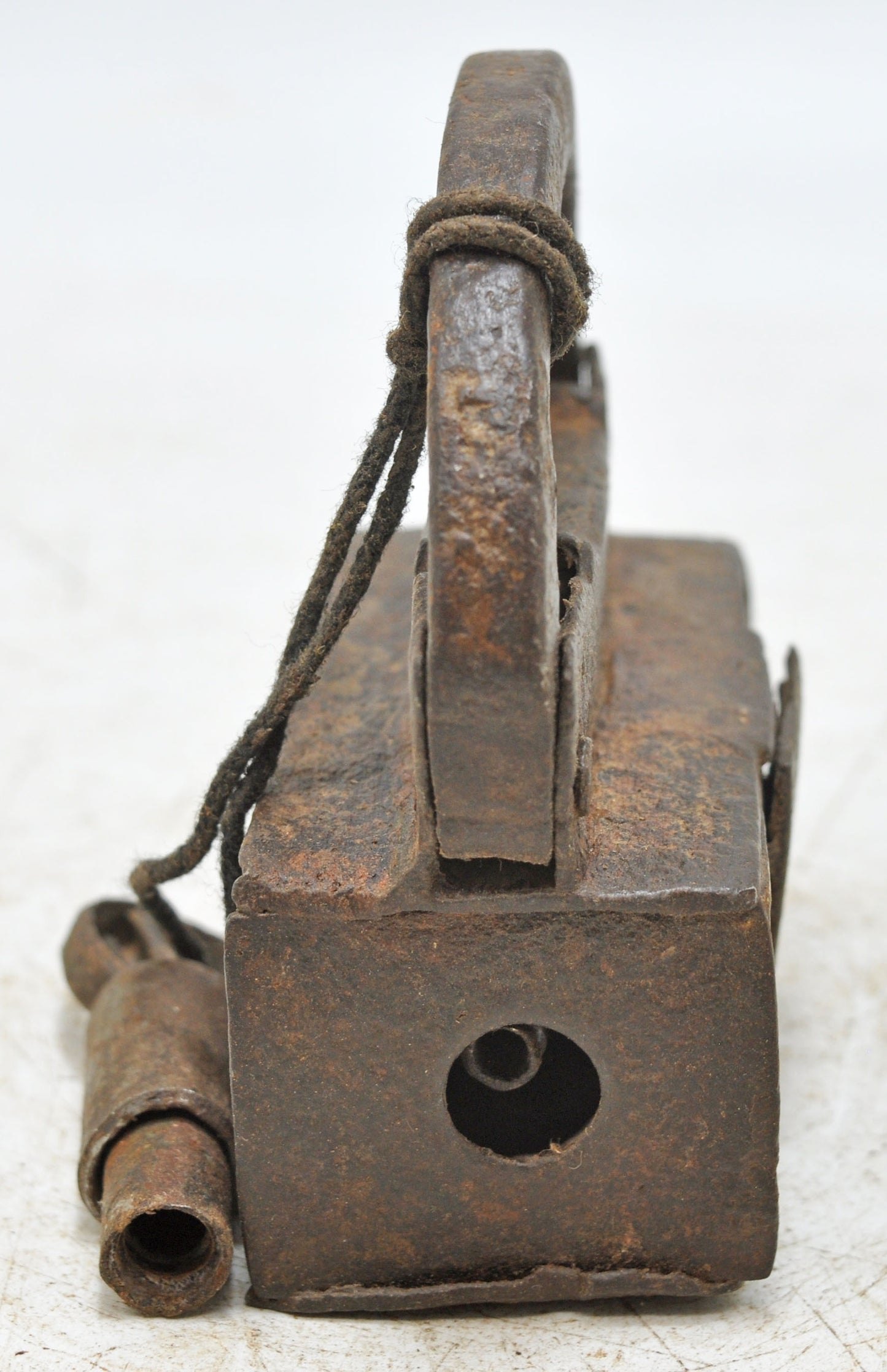 Antique Iron Spring Lever System Pad Lock Original Old Hand Crafted Engraved Working