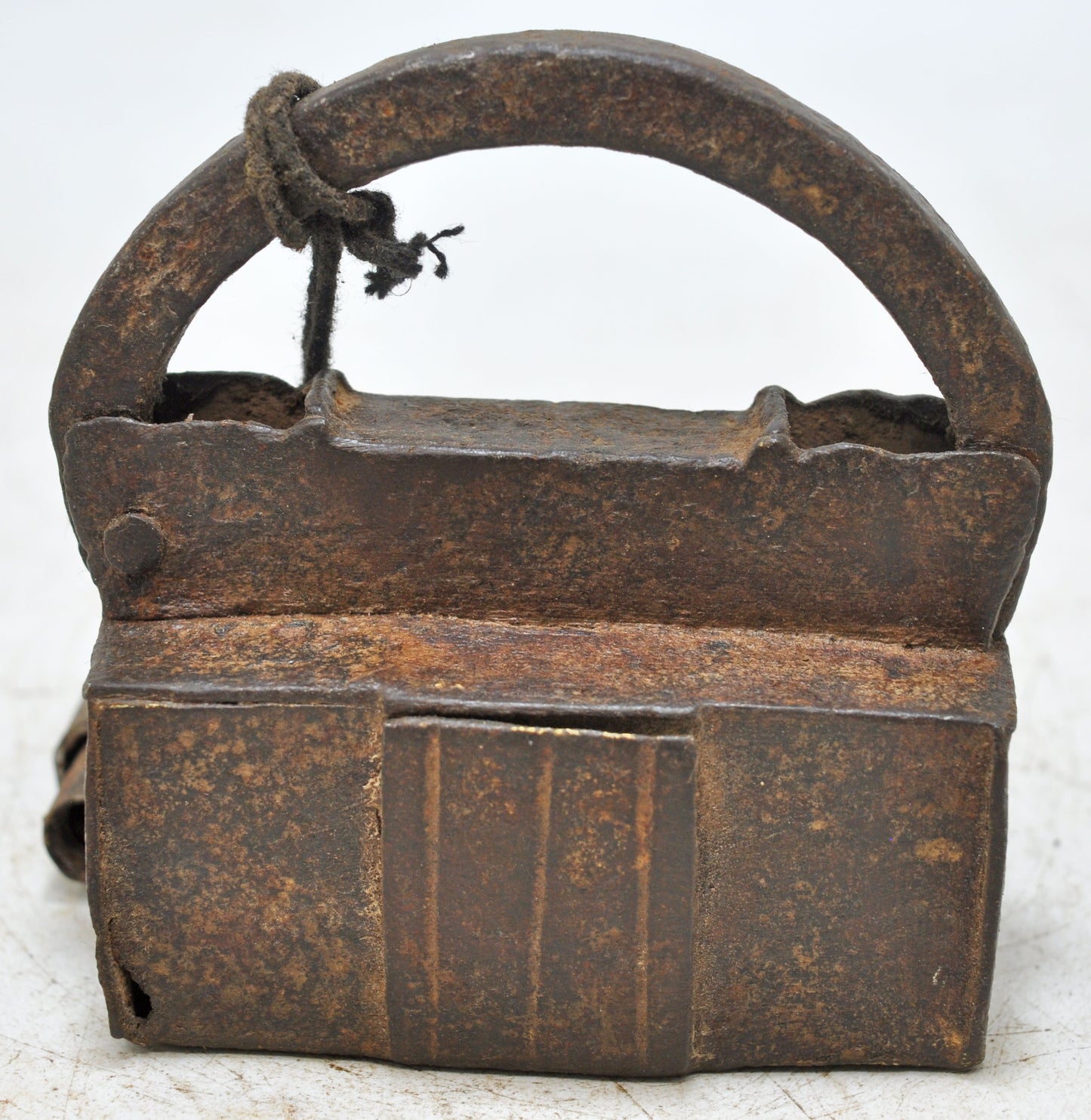 Antique Iron Spring Lever System Pad Lock Original Old Hand Crafted Engraved Working
