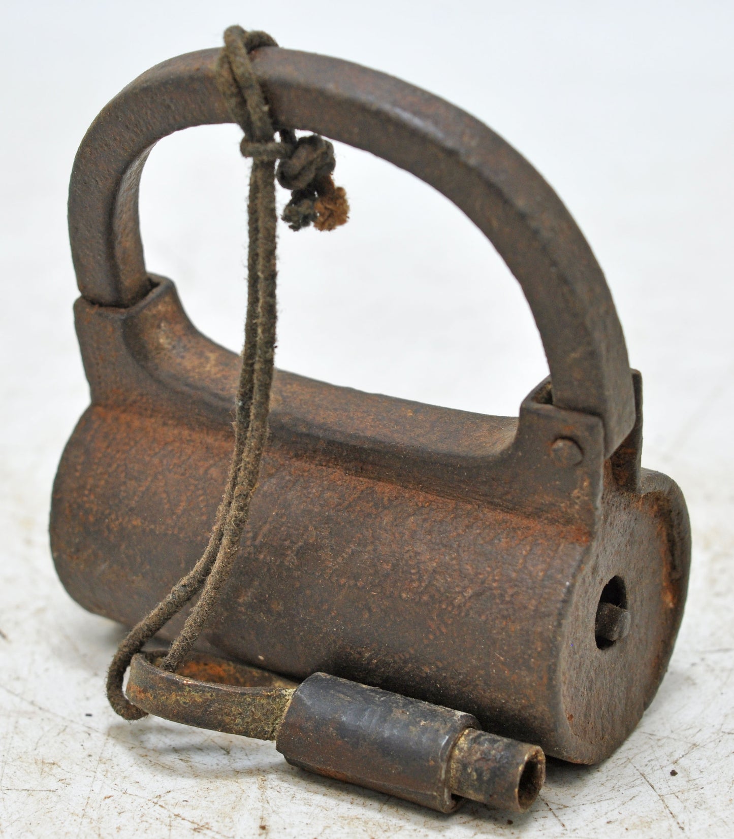 Antique Iron Spring Lever System Pad Lock Original Old Hand Crafted Engraved Working