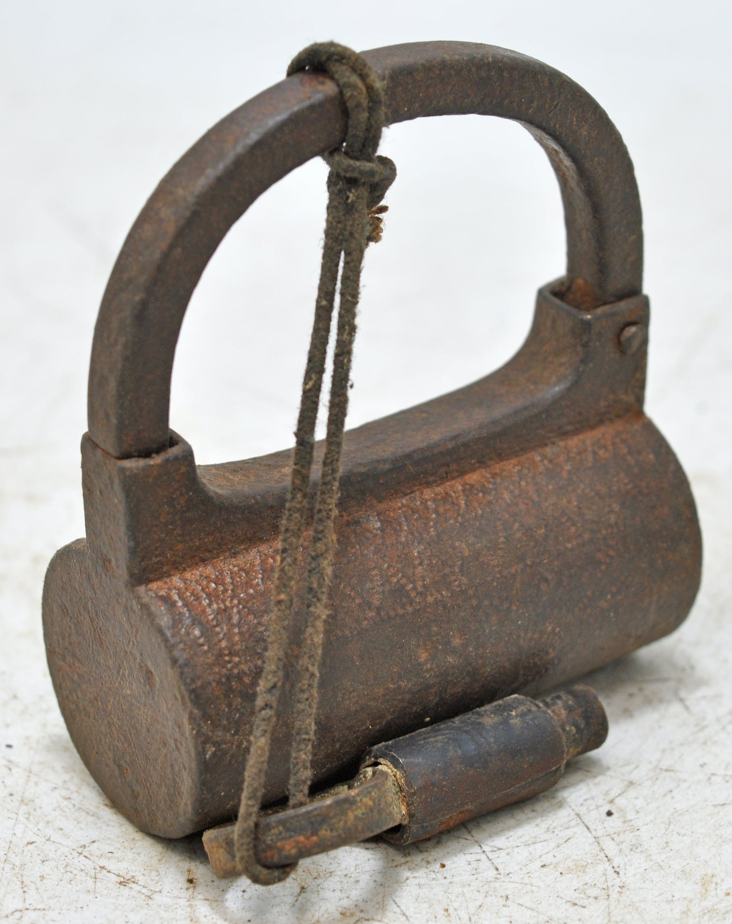 Antique Iron Spring Lever System Pad Lock Original Old Hand Crafted Engraved Working