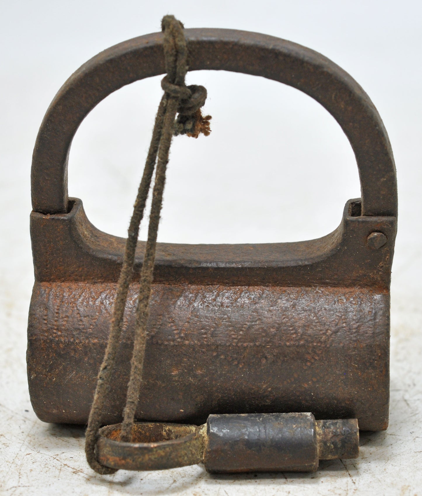 Antique Iron Spring Lever System Pad Lock Original Old Hand Crafted Engraved Working