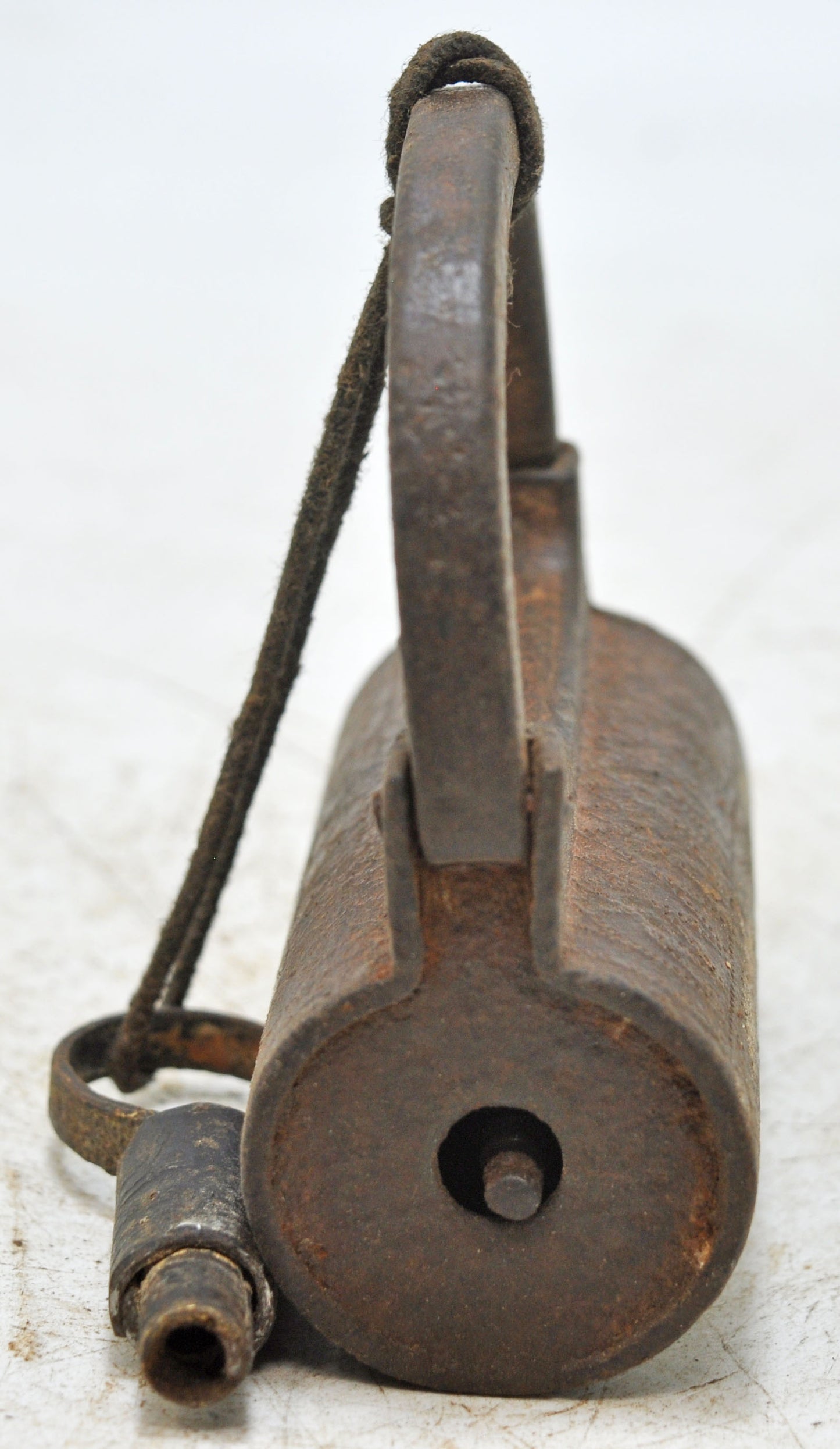 Antique Iron Spring Lever System Pad Lock Original Old Hand Crafted Engraved Working