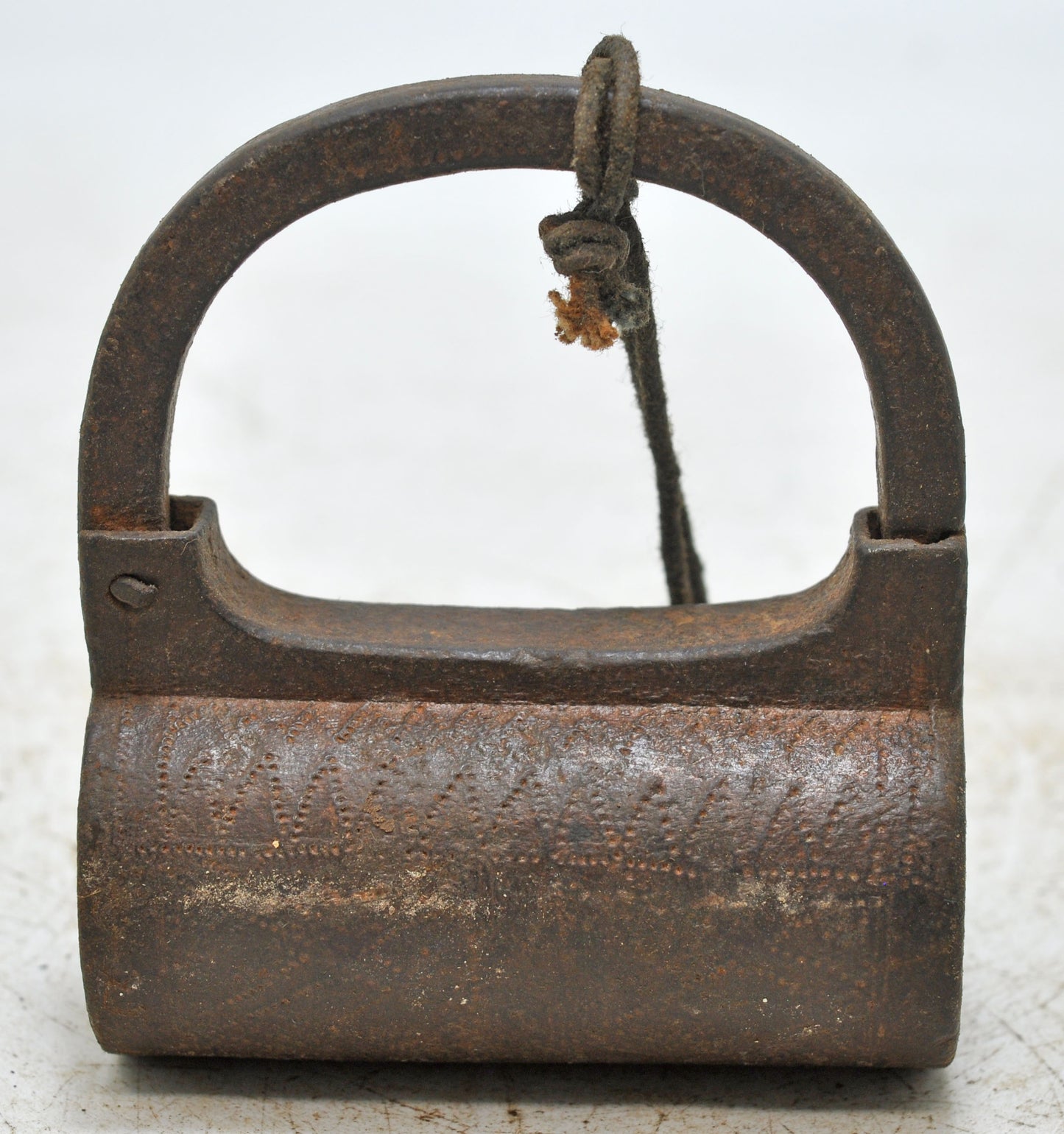 Antique Iron Spring Lever System Pad Lock Original Old Hand Crafted Engraved Working