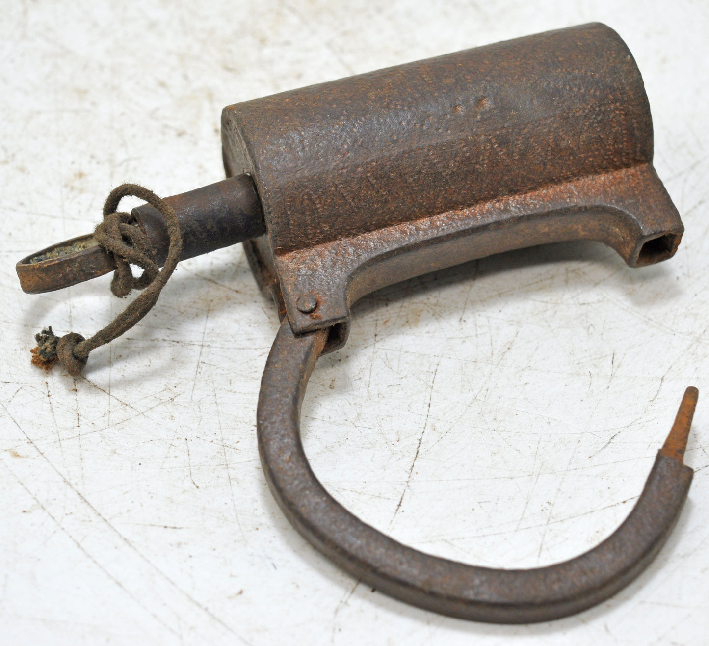 Antique Iron Spring Lever System Pad Lock Original Old Hand Crafted Engraved Working
