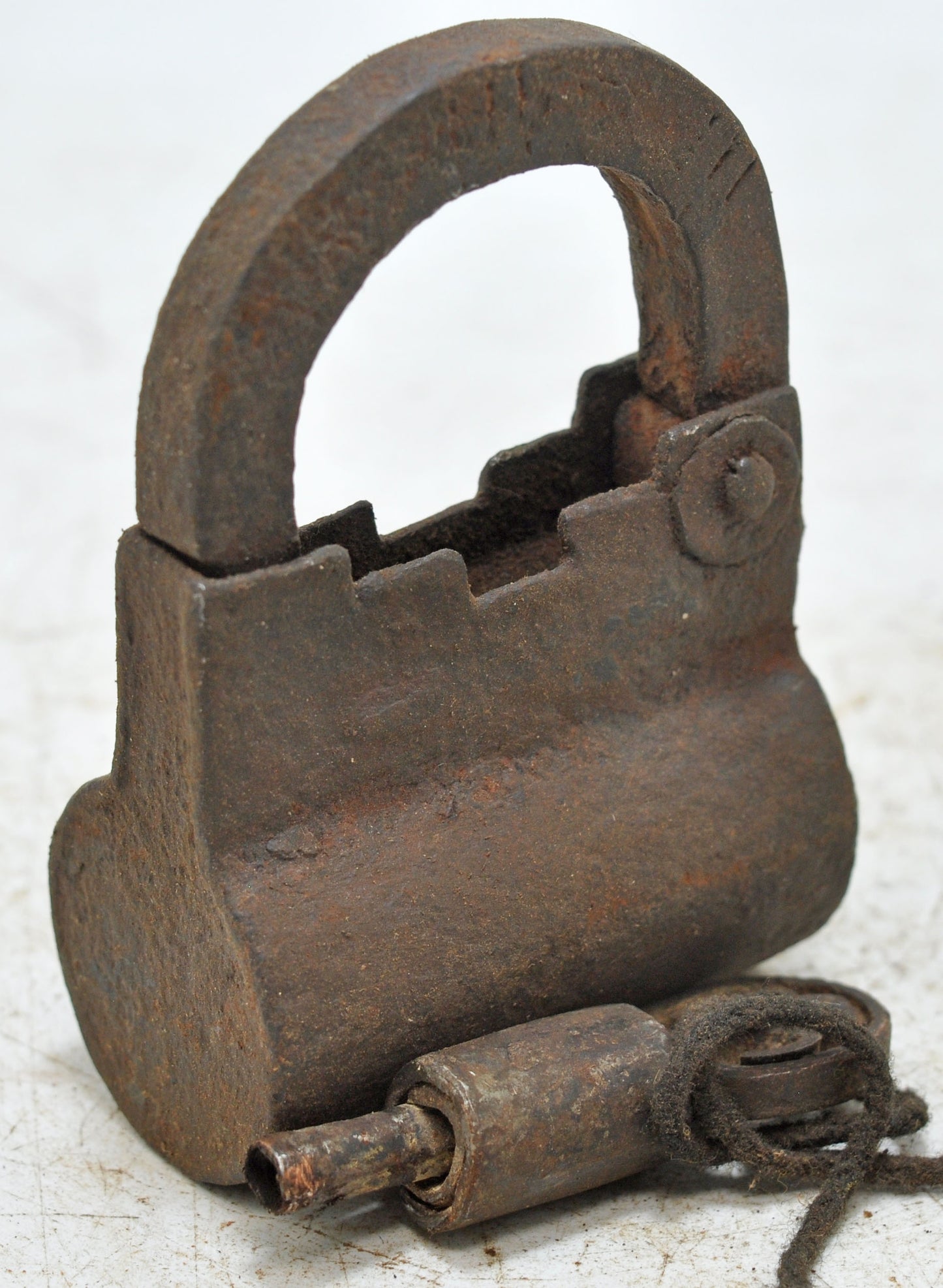 Antique Iron Spring Lever System Pad Lock Original Old Hand Crafted Engraved Working