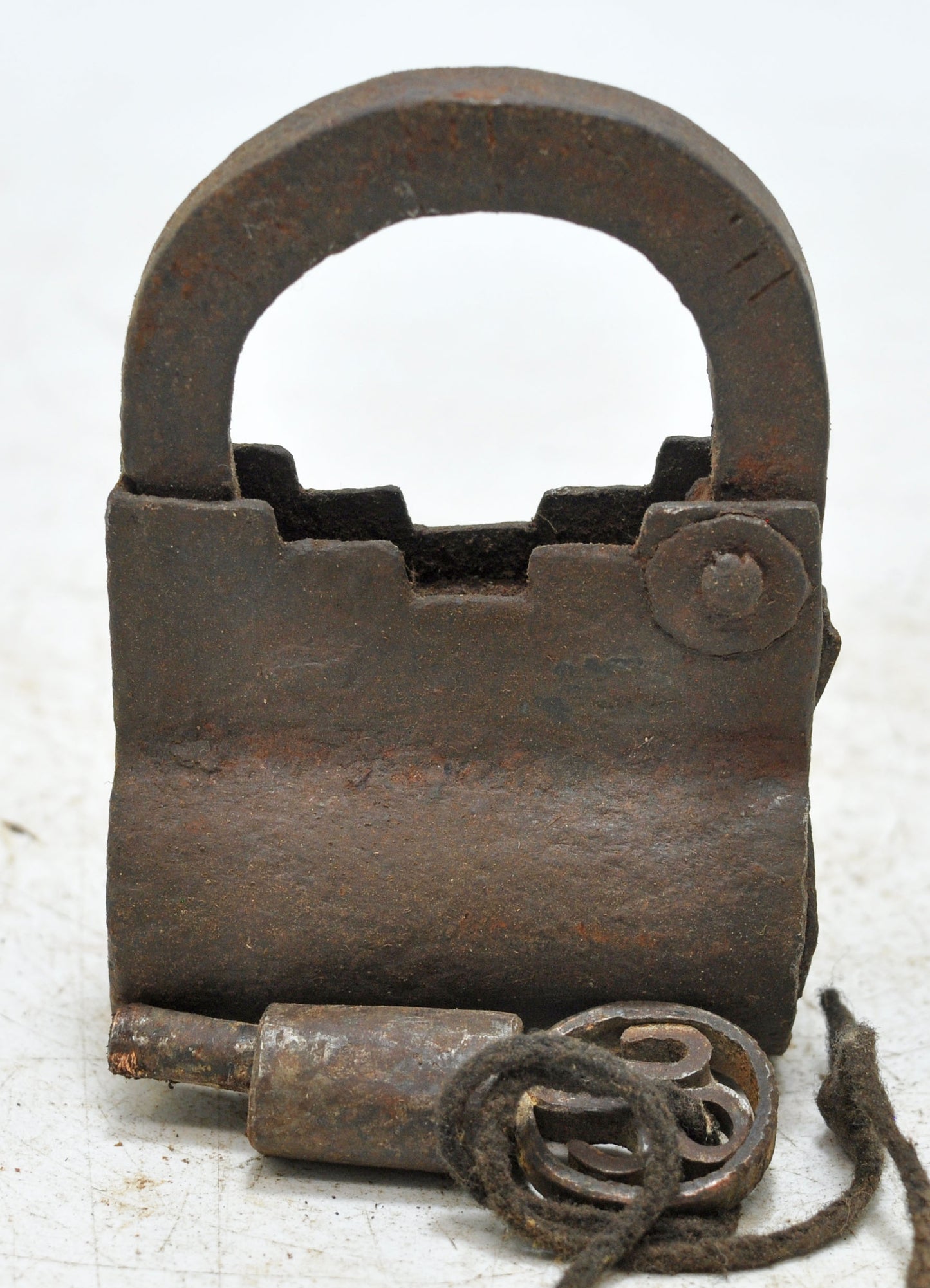 Antique Iron Spring Lever System Pad Lock Original Old Hand Crafted Engraved Working