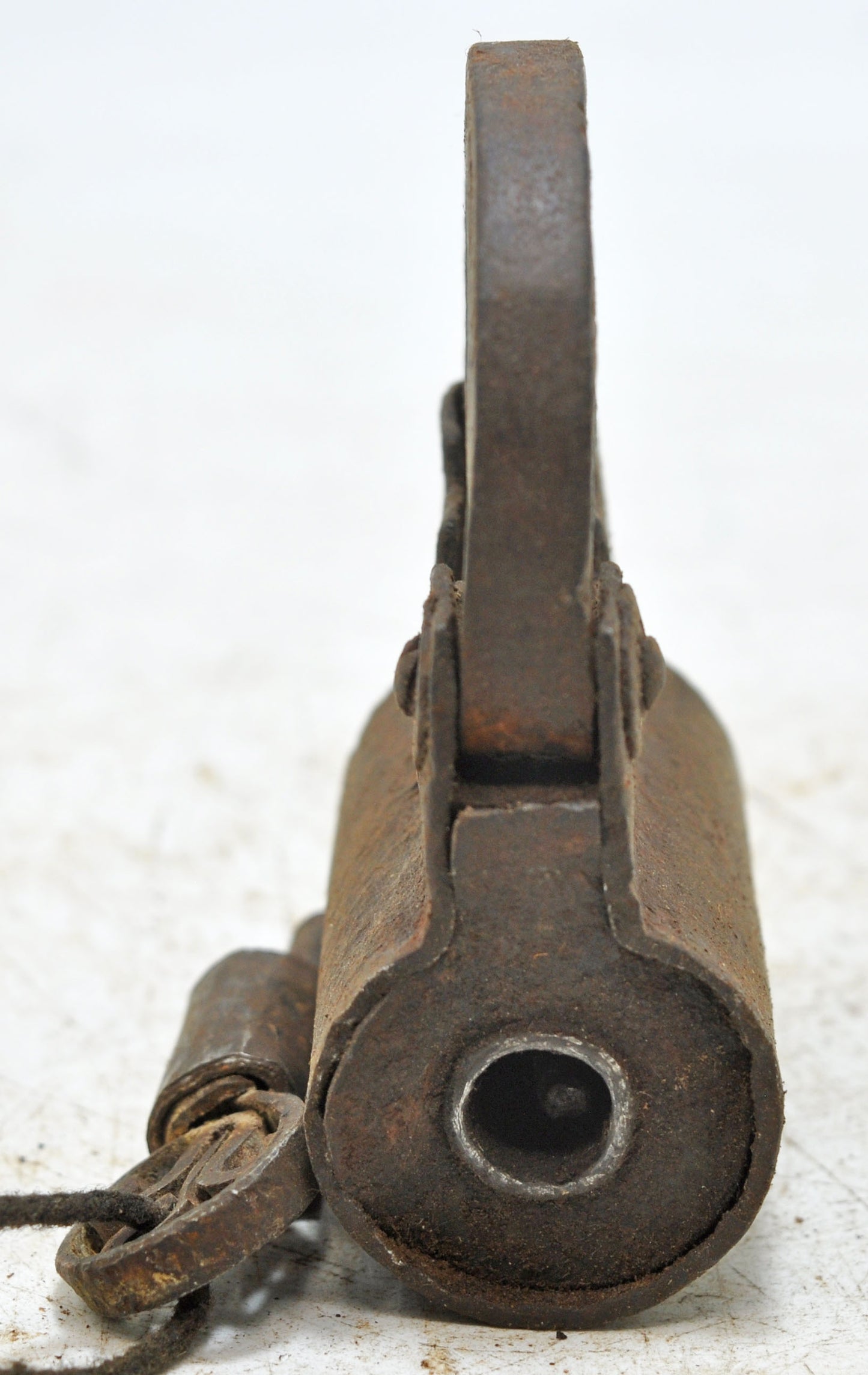 Antique Iron Spring Lever System Pad Lock Original Old Hand Crafted Engraved Working