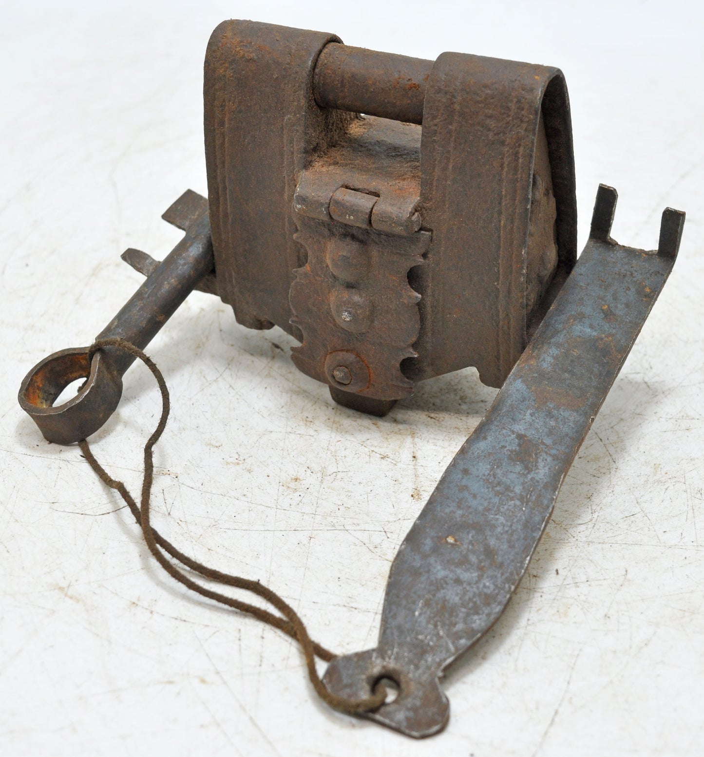 Antique Iron Rare Tricky Pad Lock Original Old Fine Hand Crafted Engraved Working 2 Keys