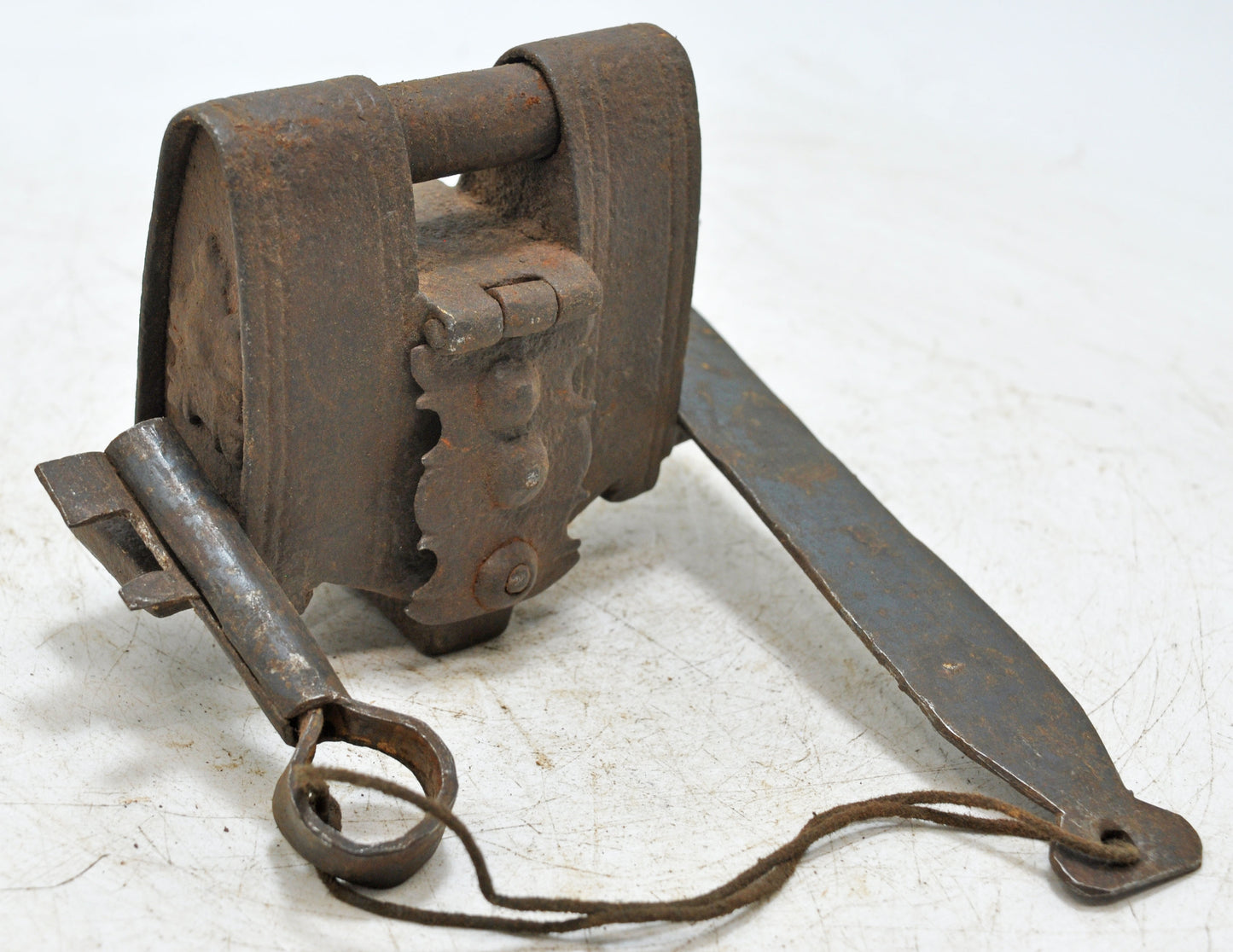 Antique Iron Rare Tricky Pad Lock Original Old Fine Hand Crafted Engraved Working 2 Keys