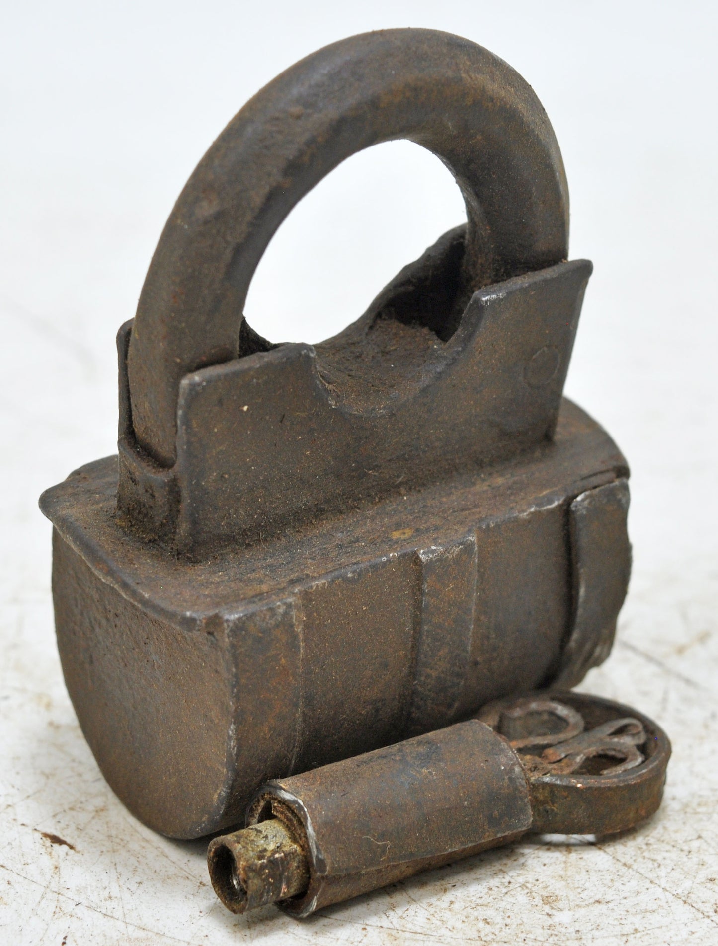 Antique Iron Spring Lever System Pad Lock Original Old Hand Crafted Engraved Working