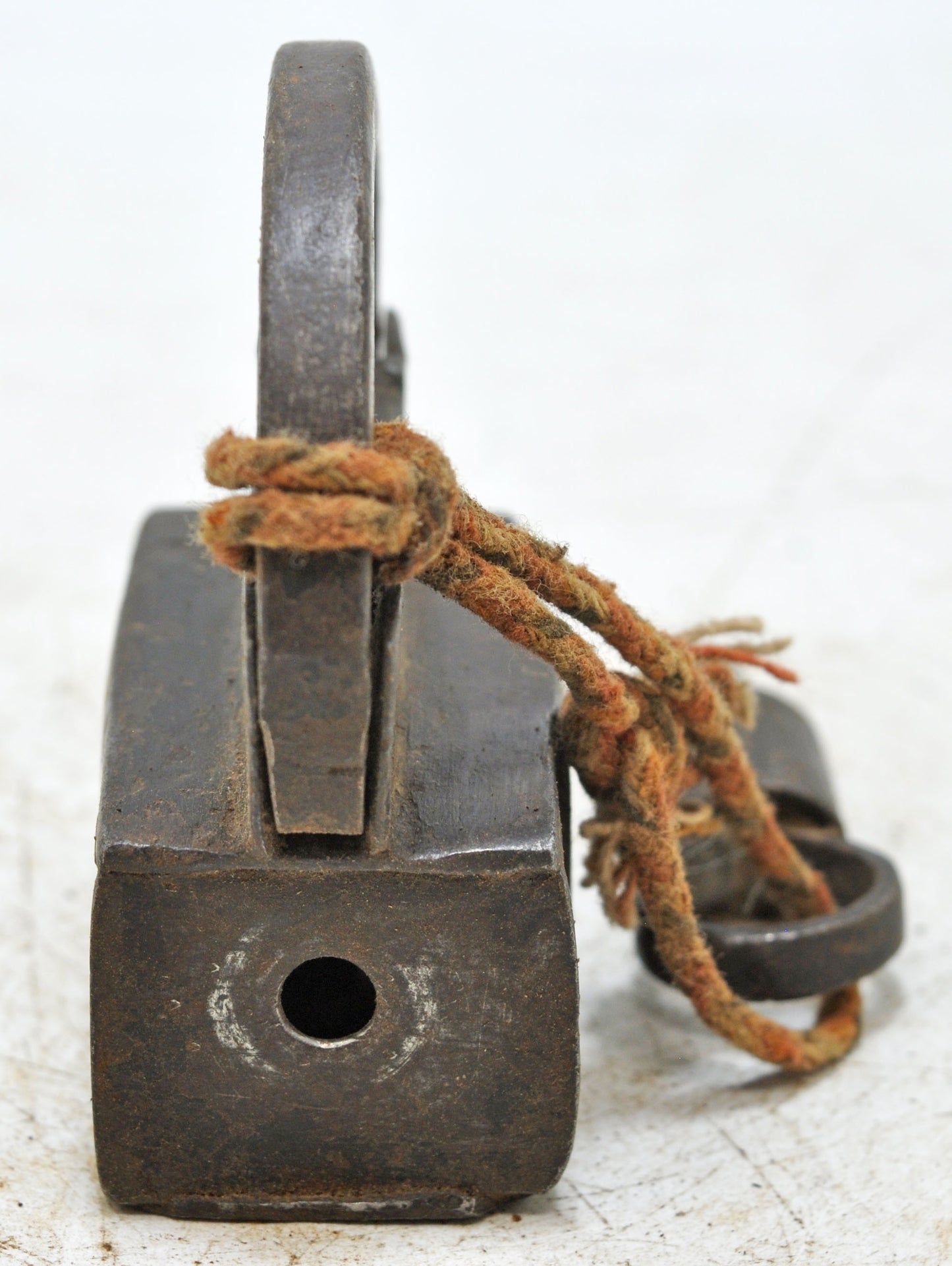 Antique Iron Spring Lever System Pad Lock Original Old Hand Crafted Engraved Working