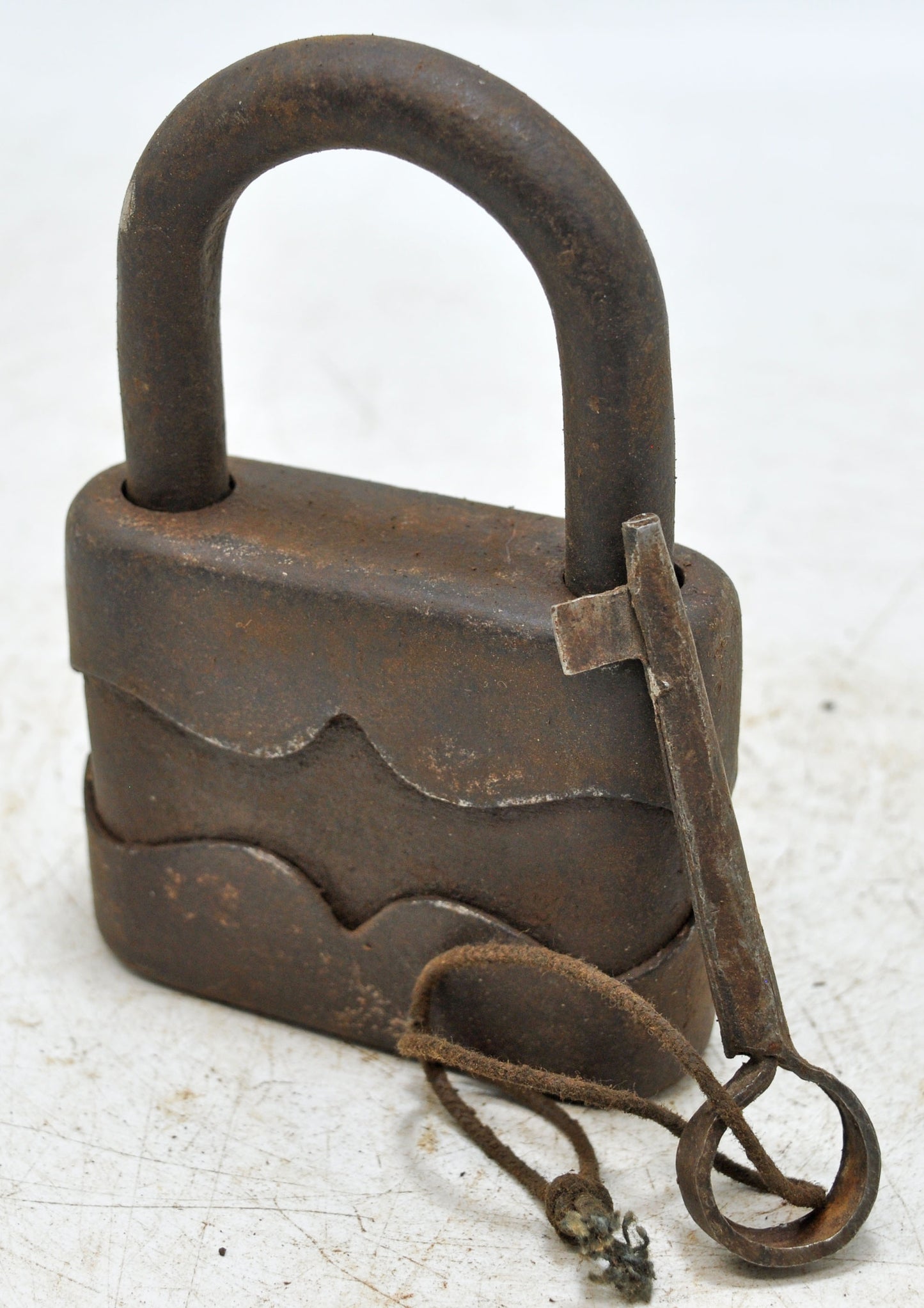 Antique Iron Large Size Pad Lock With Key Original Old Hand Crafted Working