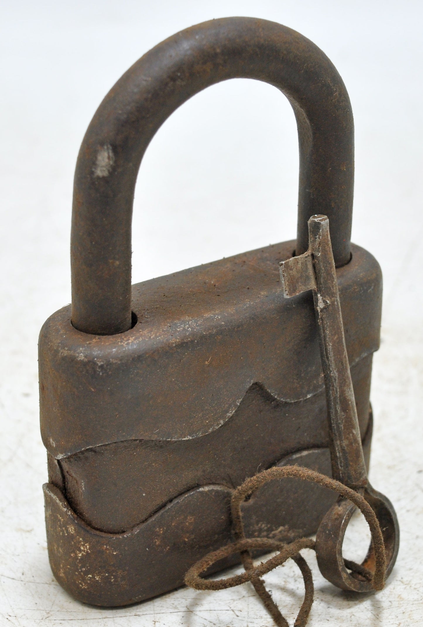 Antique Iron Large Size Pad Lock With Key Original Old Hand Crafted Working