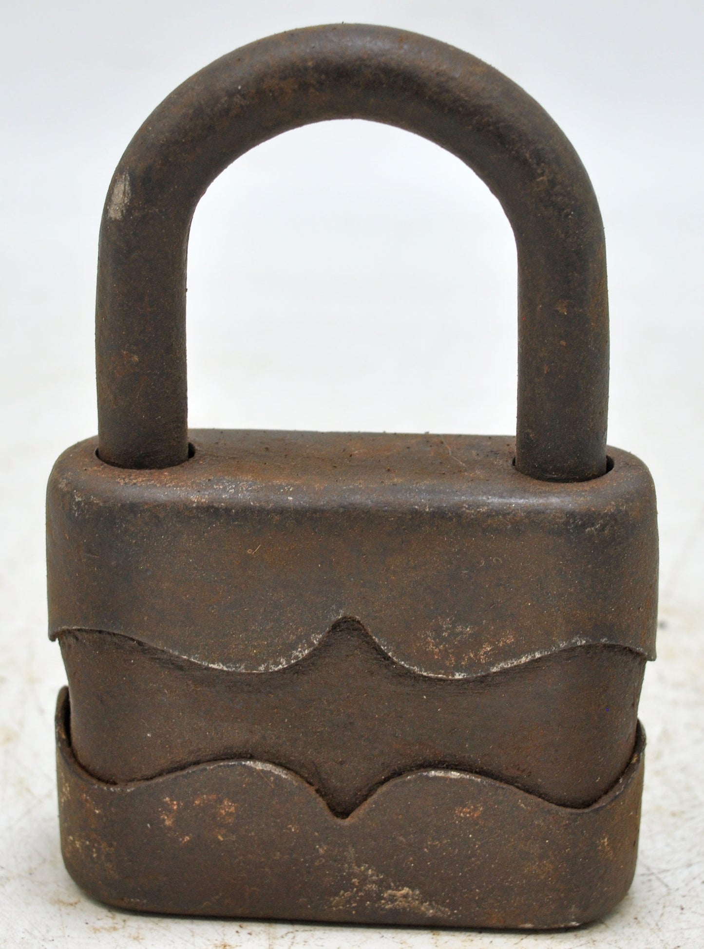 Antique Iron Large Size Pad Lock With Key Original Old Hand Crafted Working