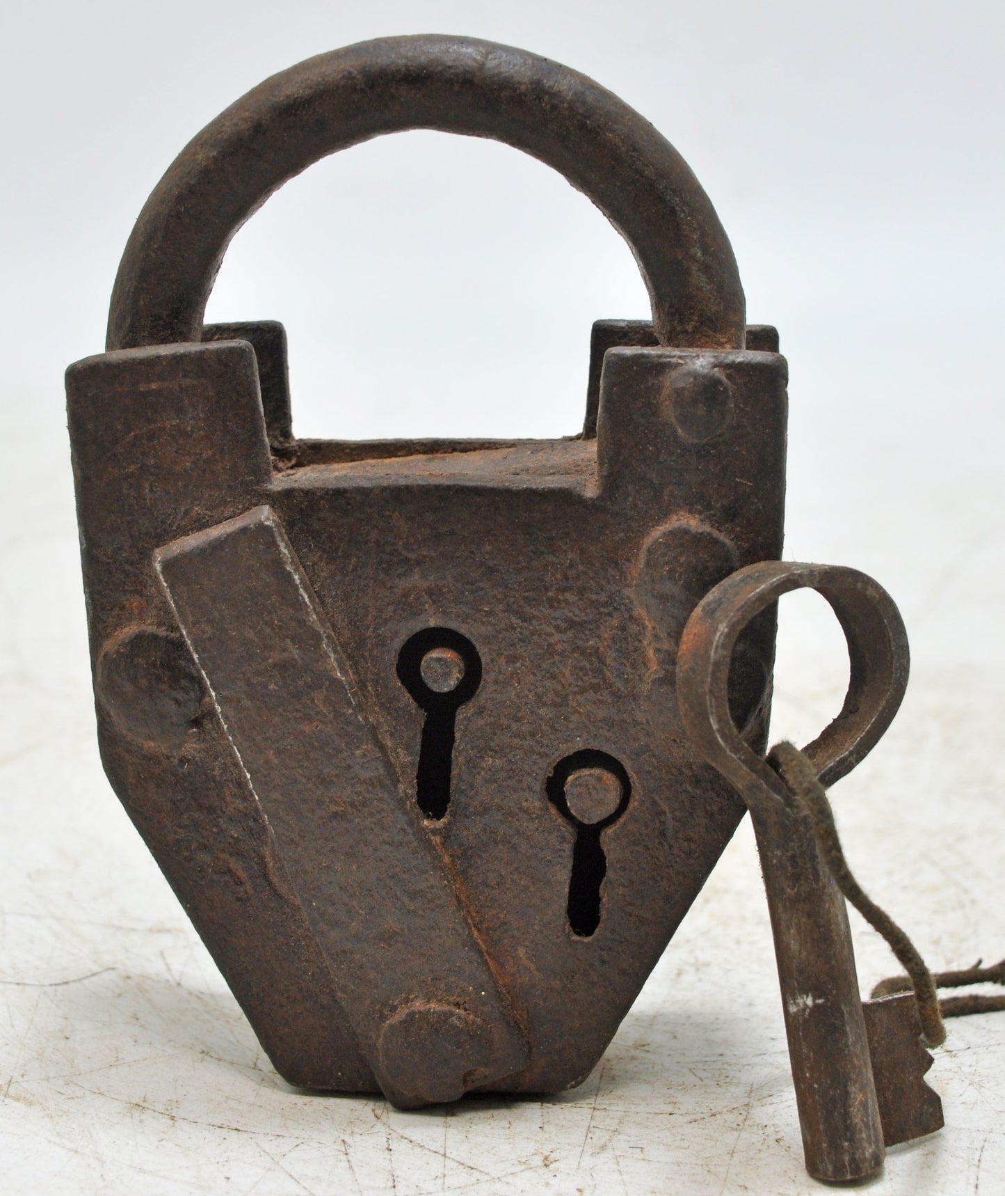 Antique Iron Large Size Pad Lock With Key Original Old Hand Crafted Working