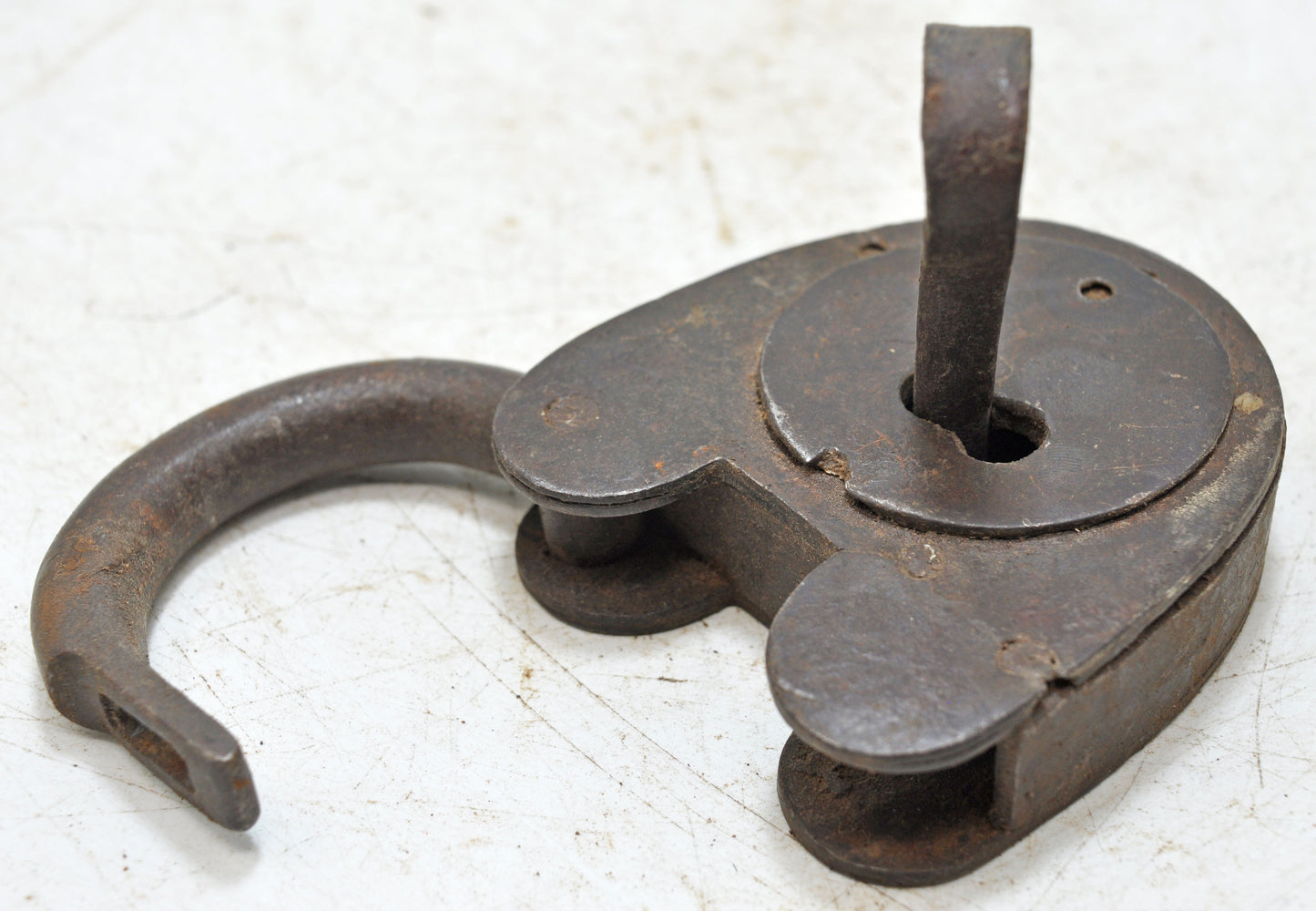 Antique Iron Large Size Pad Lock With Key Original Old Hand Crafted Working