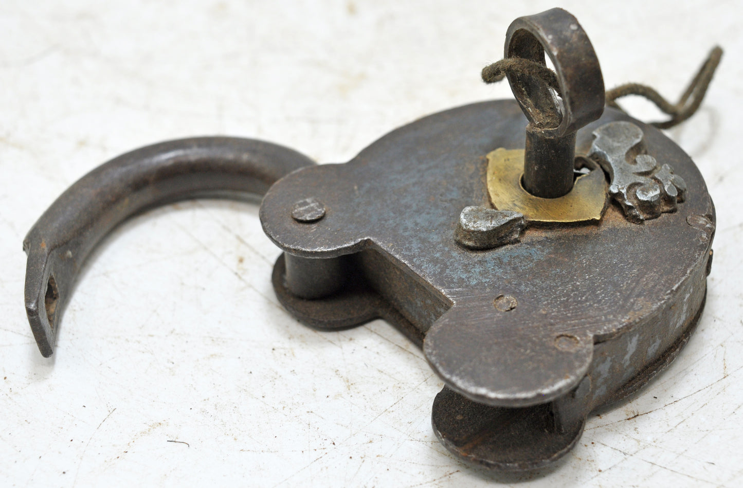 Antique Iron Large Size Pad Lock With Key Original Old Hand Crafted Working