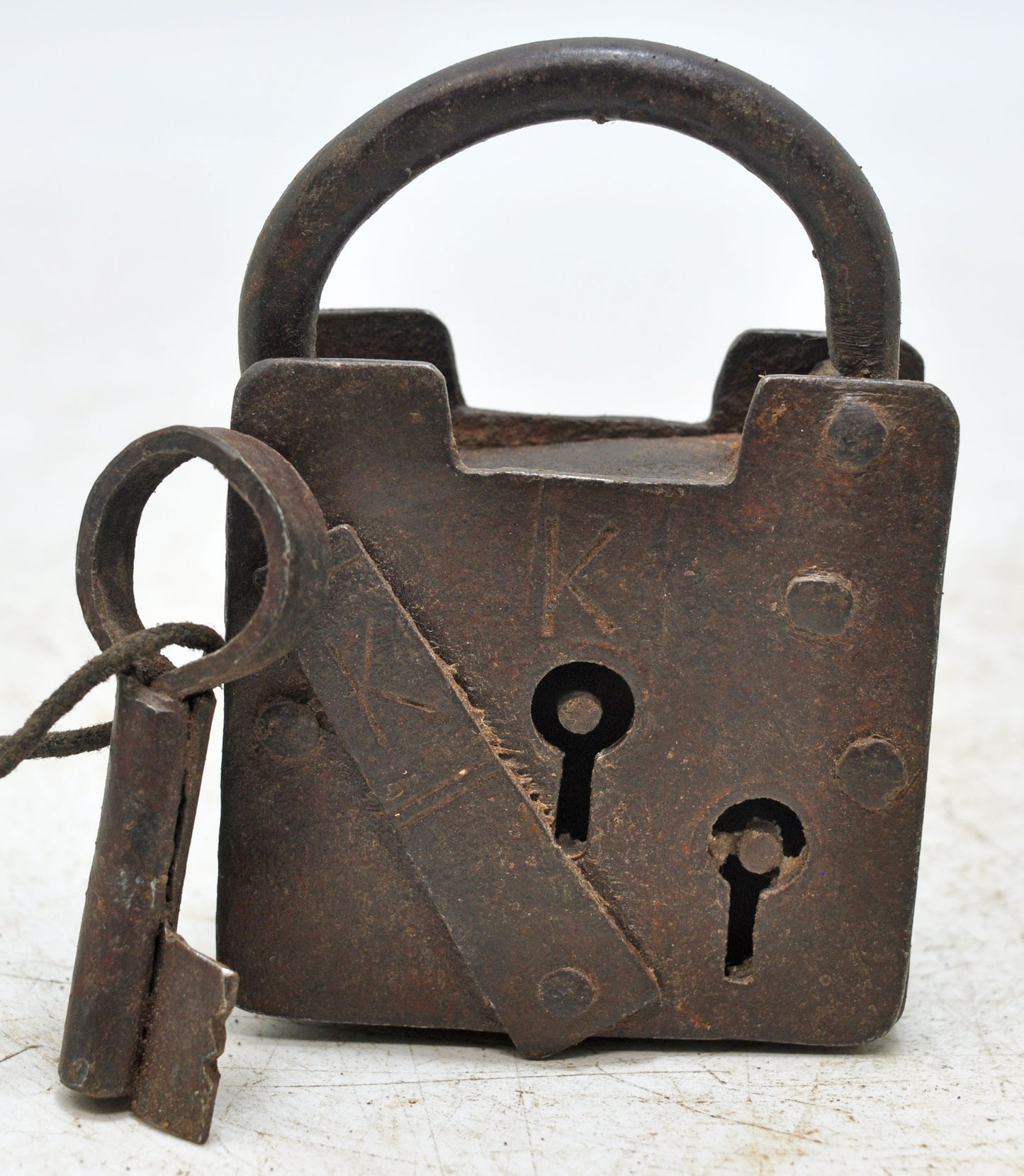 Antique Iron Large Size Pad Lock With Key Original Old Hand Crafted Working