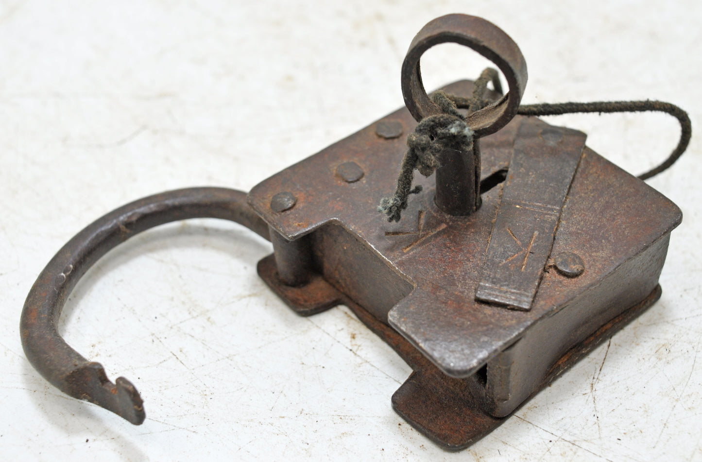 Antique Iron Large Size Pad Lock With Key Original Old Hand Crafted Working