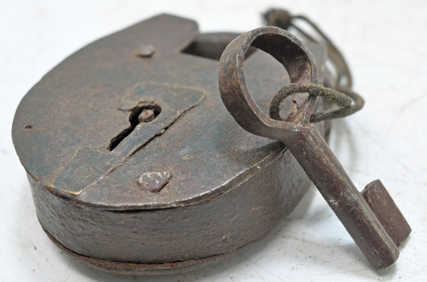 Antique Iron Levers System Pad Lock With Key Original Old Hand Crafted Working