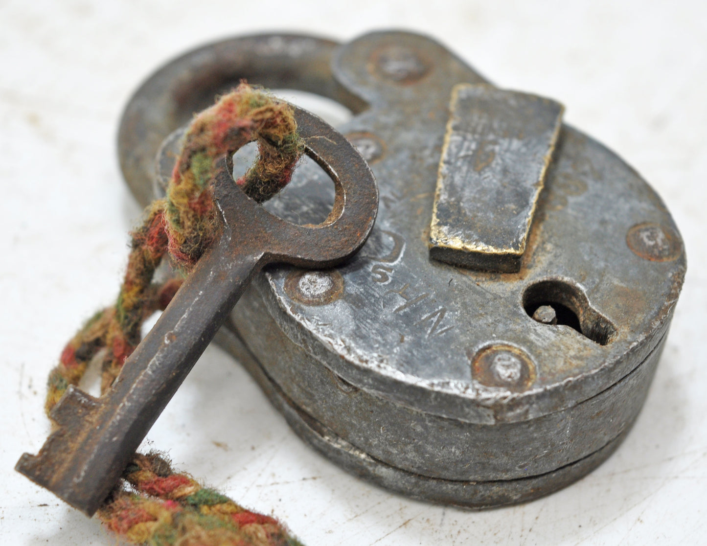 Antique Iron Levers System Pad Lock With Key Original Old Hand Crafted Working