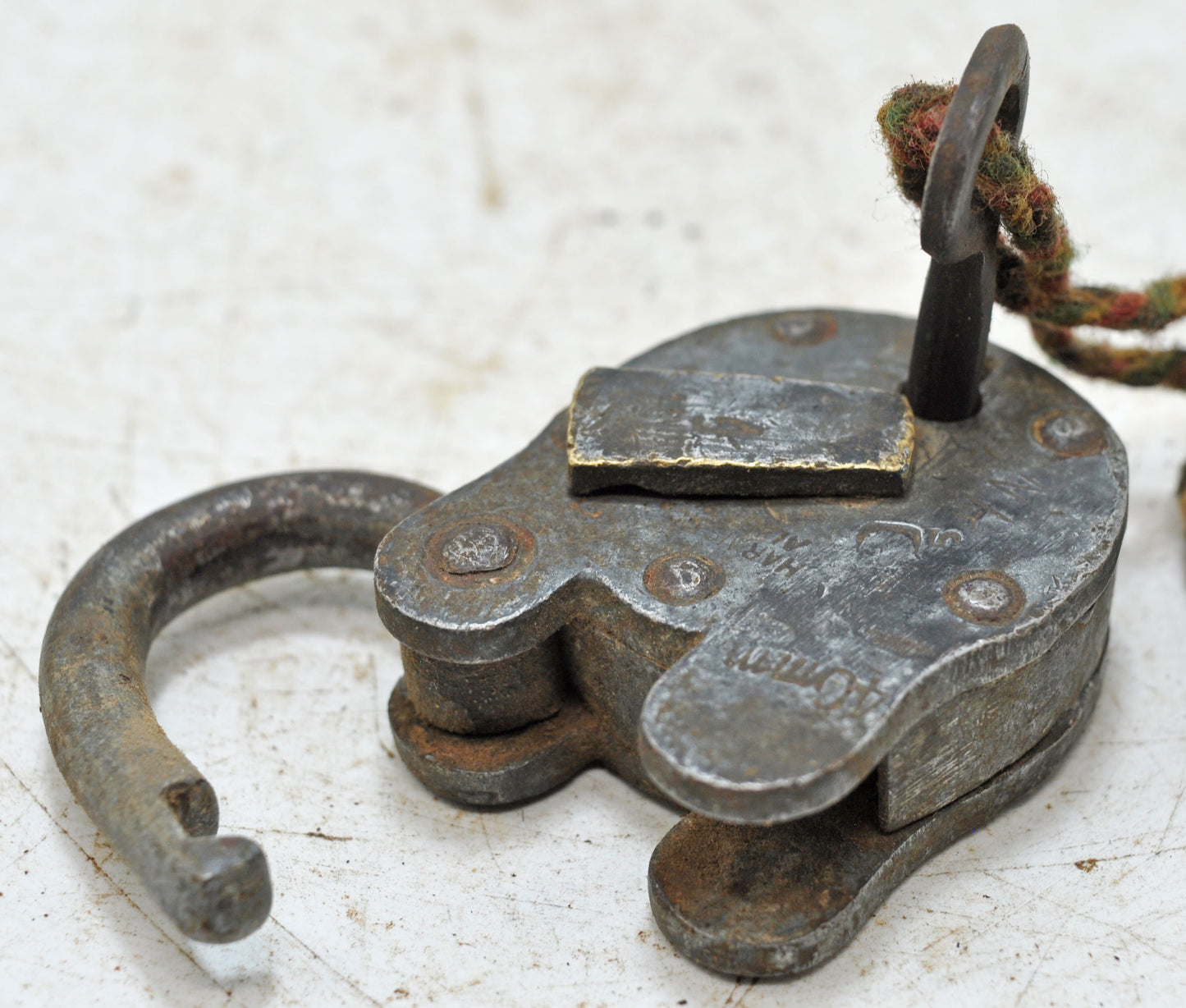 Antique Iron Levers System Pad Lock With Key Original Old Hand Crafted Working