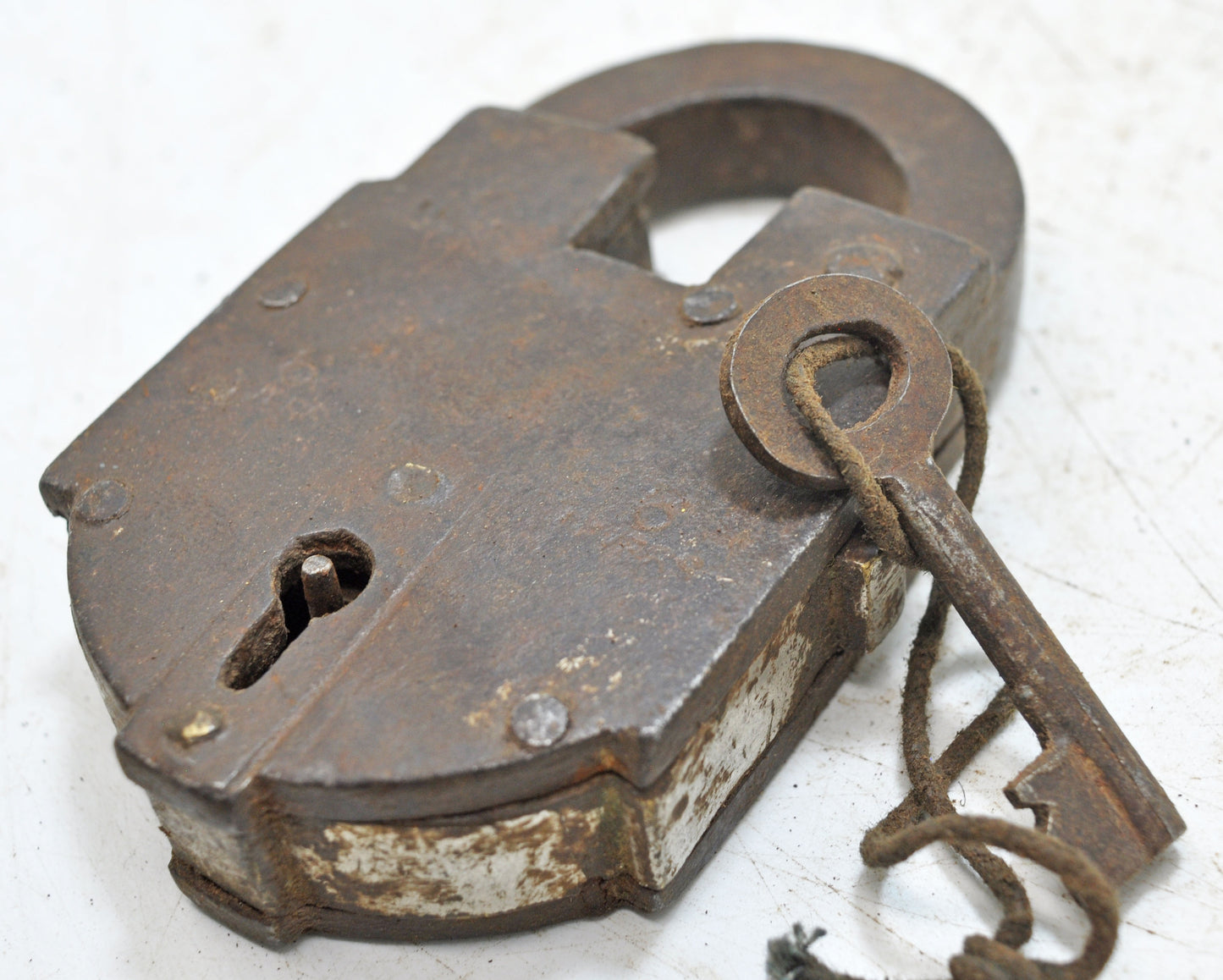 Antique Iron Levers System Pad Lock With Key Original Old Hand Crafted Working