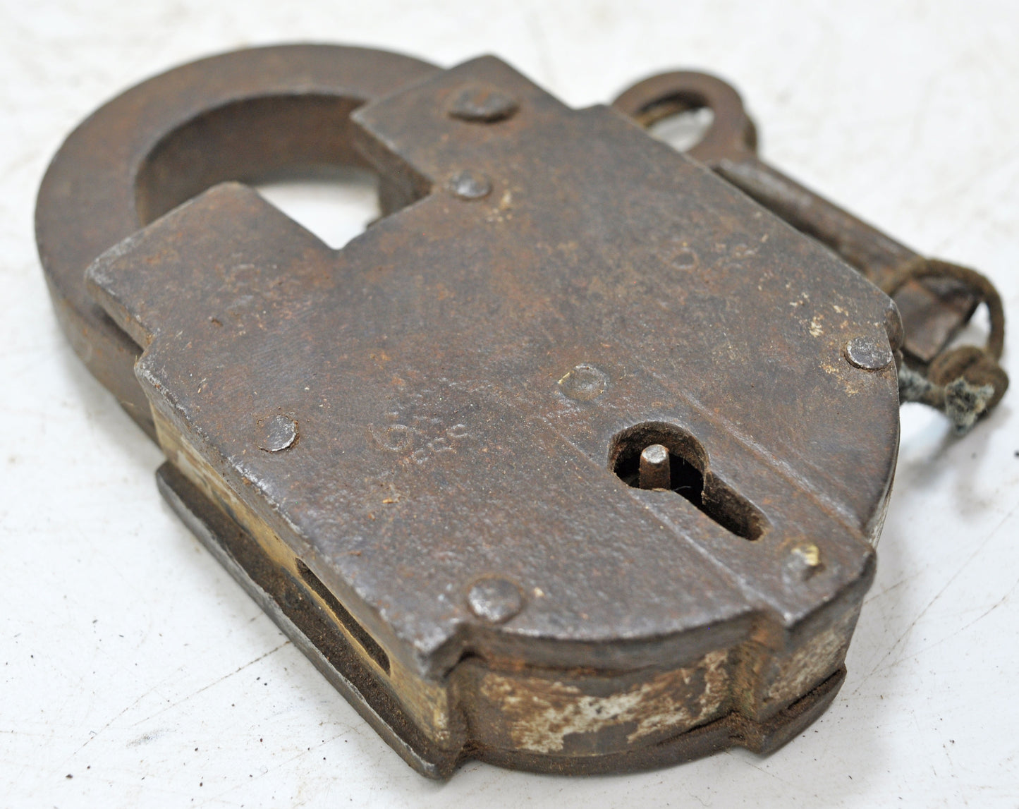 Antique Iron Levers System Pad Lock With Key Original Old Hand Crafted Working