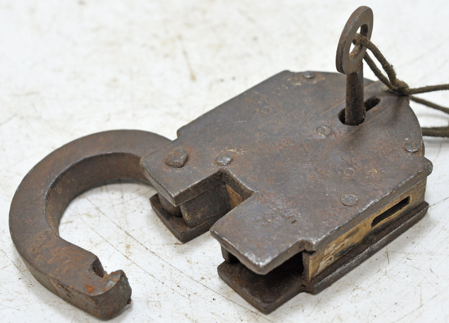 Antique Iron Levers System Pad Lock With Key Original Old Hand Crafted Working