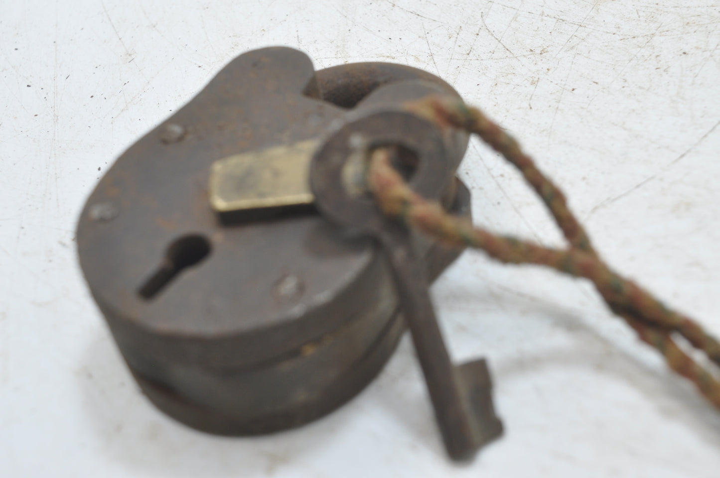 Antique Iron Levers System Pad Lock With Key Original Old Hand Crafted Working