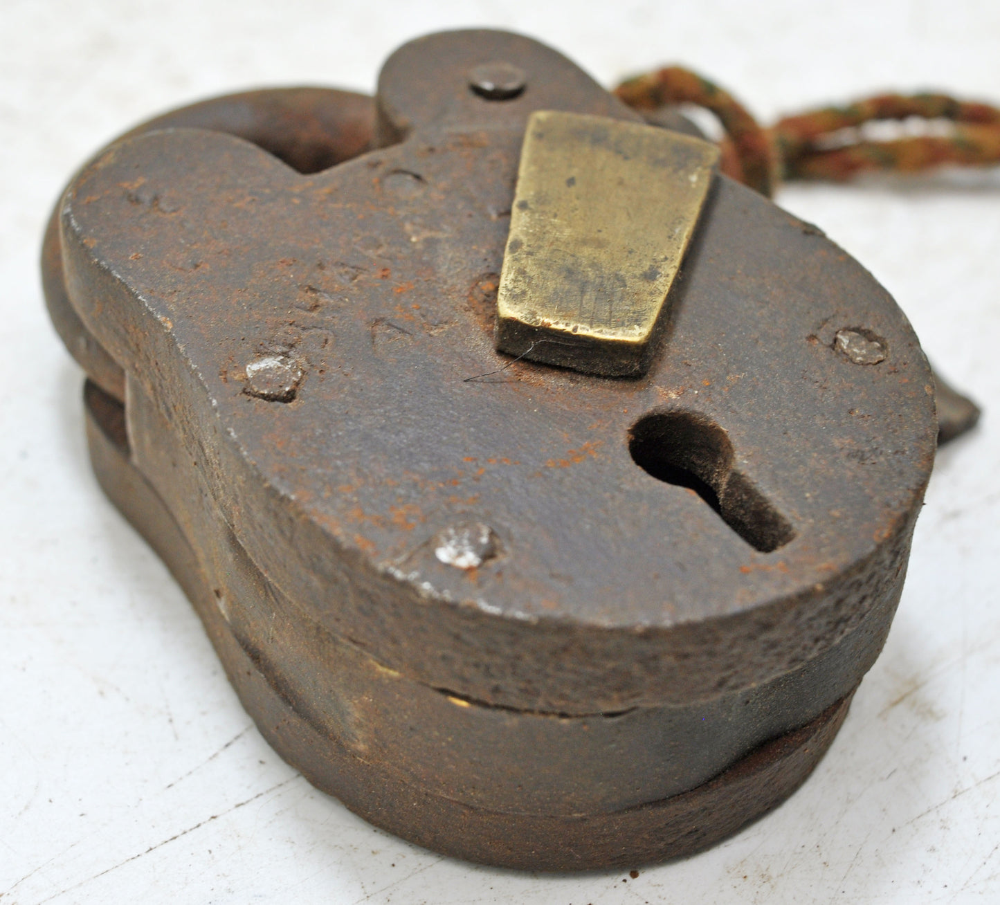 Antique Iron Levers System Pad Lock With Key Original Old Hand Crafted Working