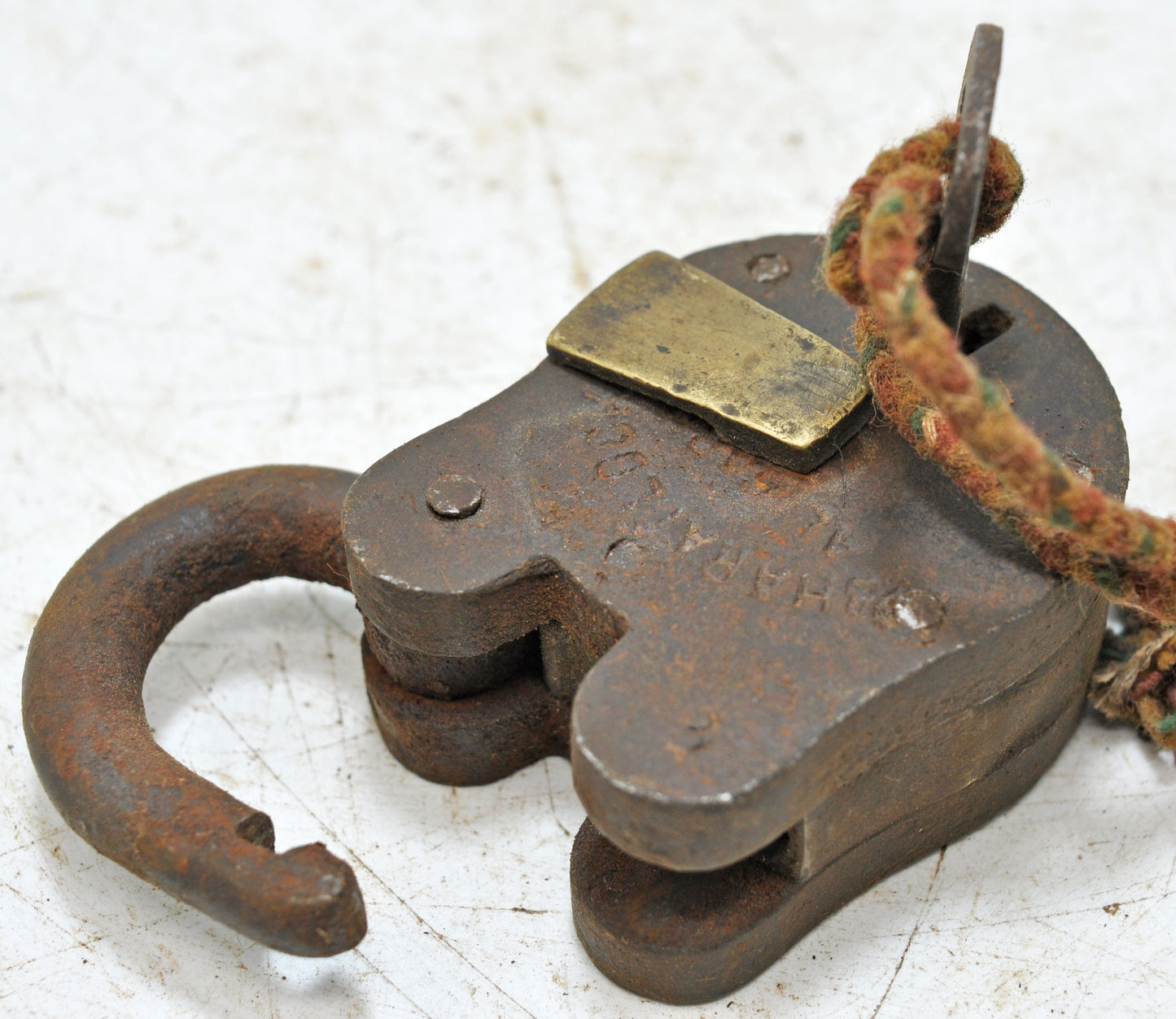 Antique Iron Levers System Pad Lock With Key Original Old Hand Crafted Working