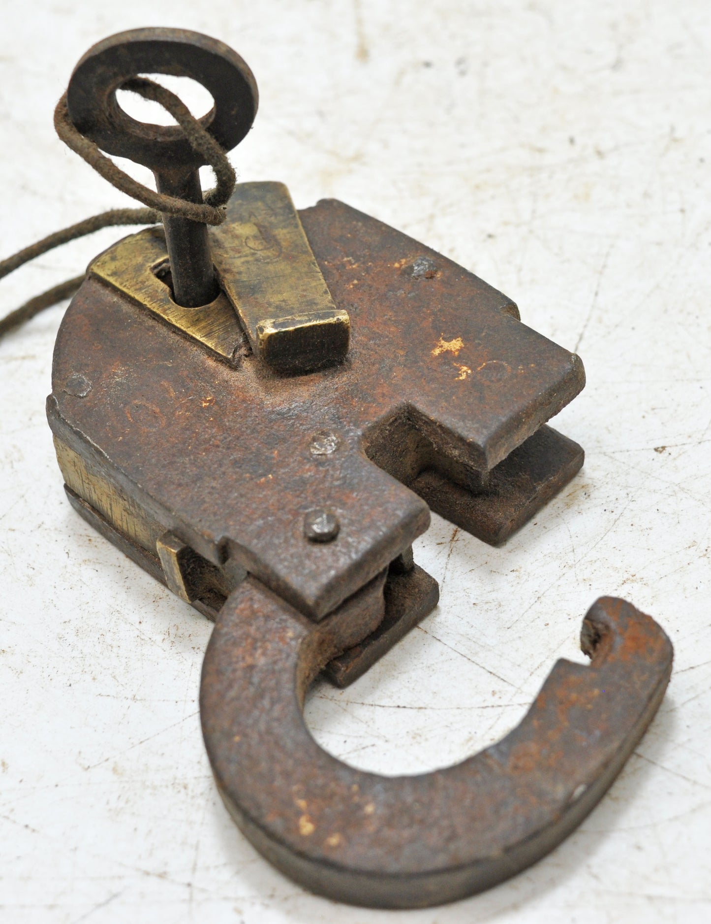 Antique Iron Levers System Pad Lock With Key Original Old Hand Crafted Working