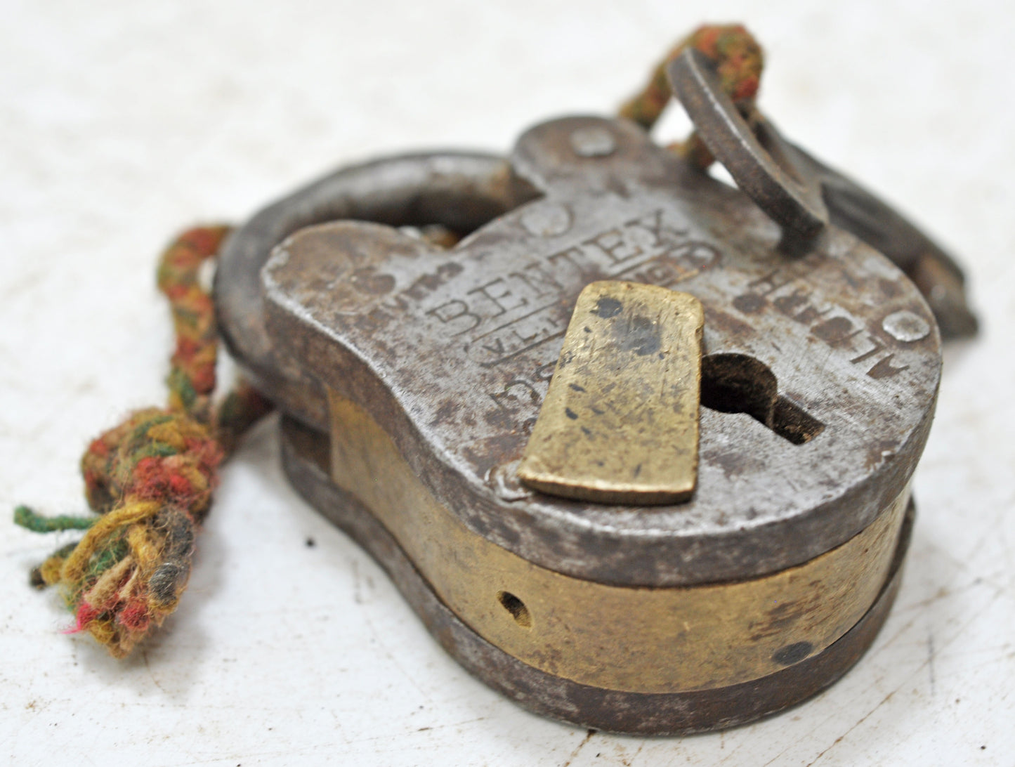 Antique Iron Levers System Pad Lock With Key Original Old Hand Crafted Working