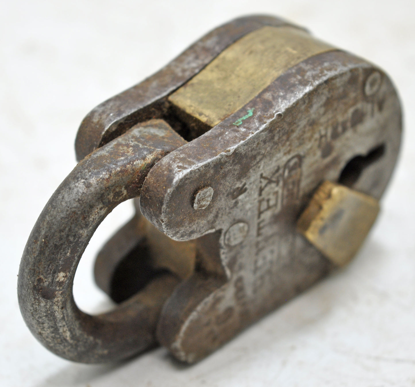 Antique Iron Levers System Pad Lock With Key Original Old Hand Crafted Working