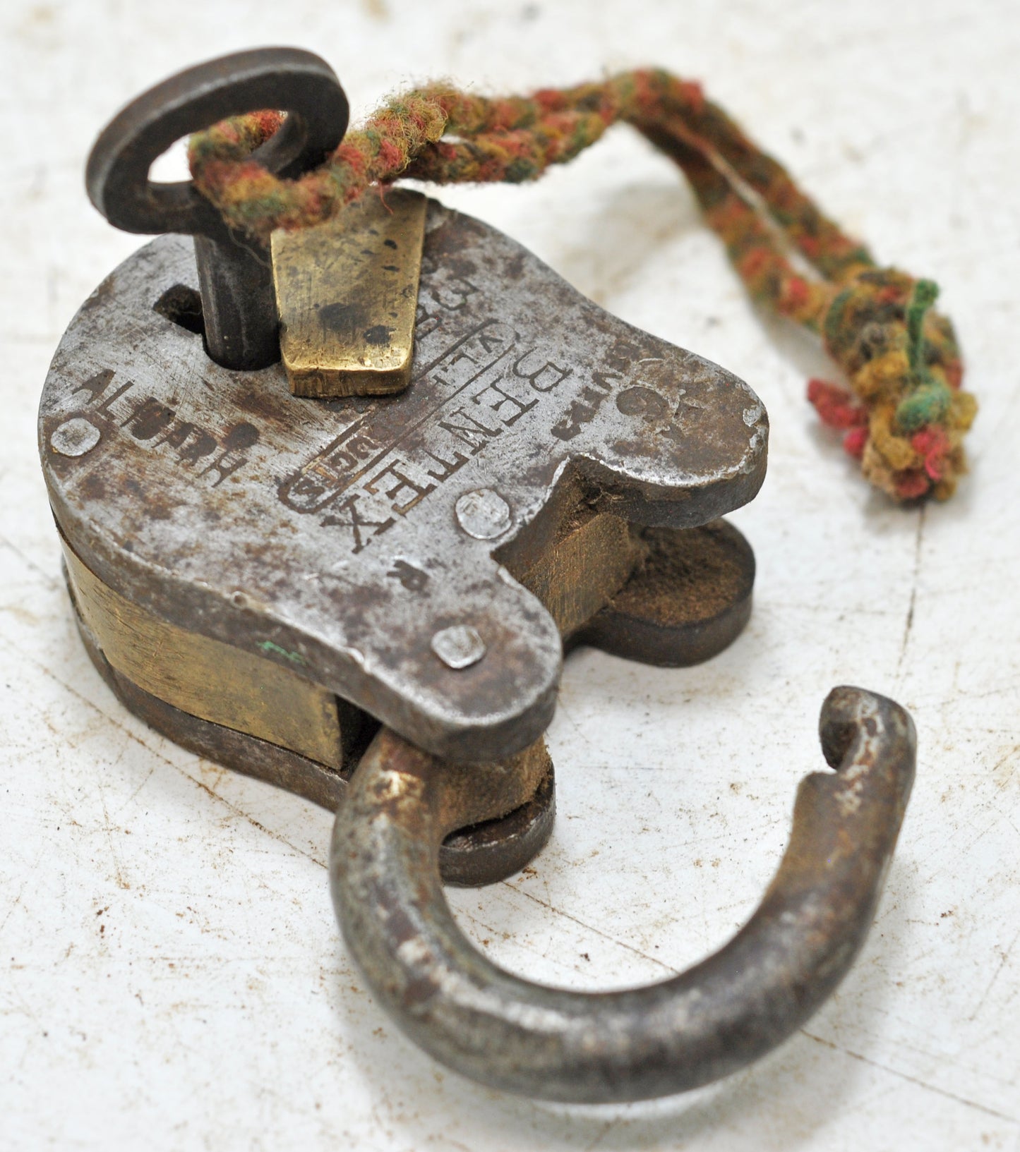 Antique Iron Levers System Pad Lock With Key Original Old Hand Crafted Working
