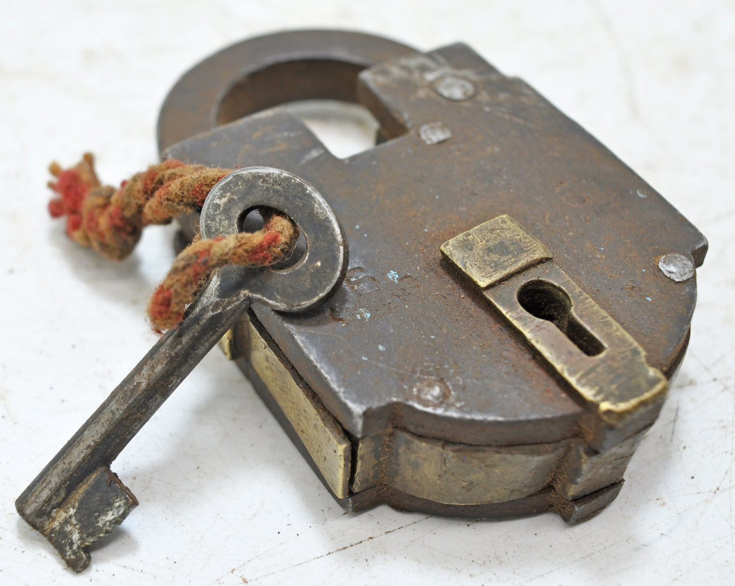 Antique Iron Levers System Pad Lock With Key Original Old Hand Crafted Working
