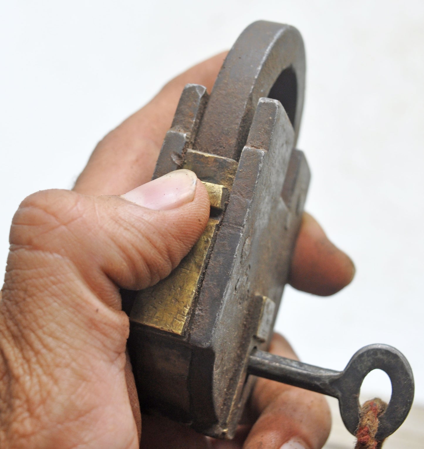 Antique Iron Levers System Pad Lock With Key Original Old Hand Crafted Working