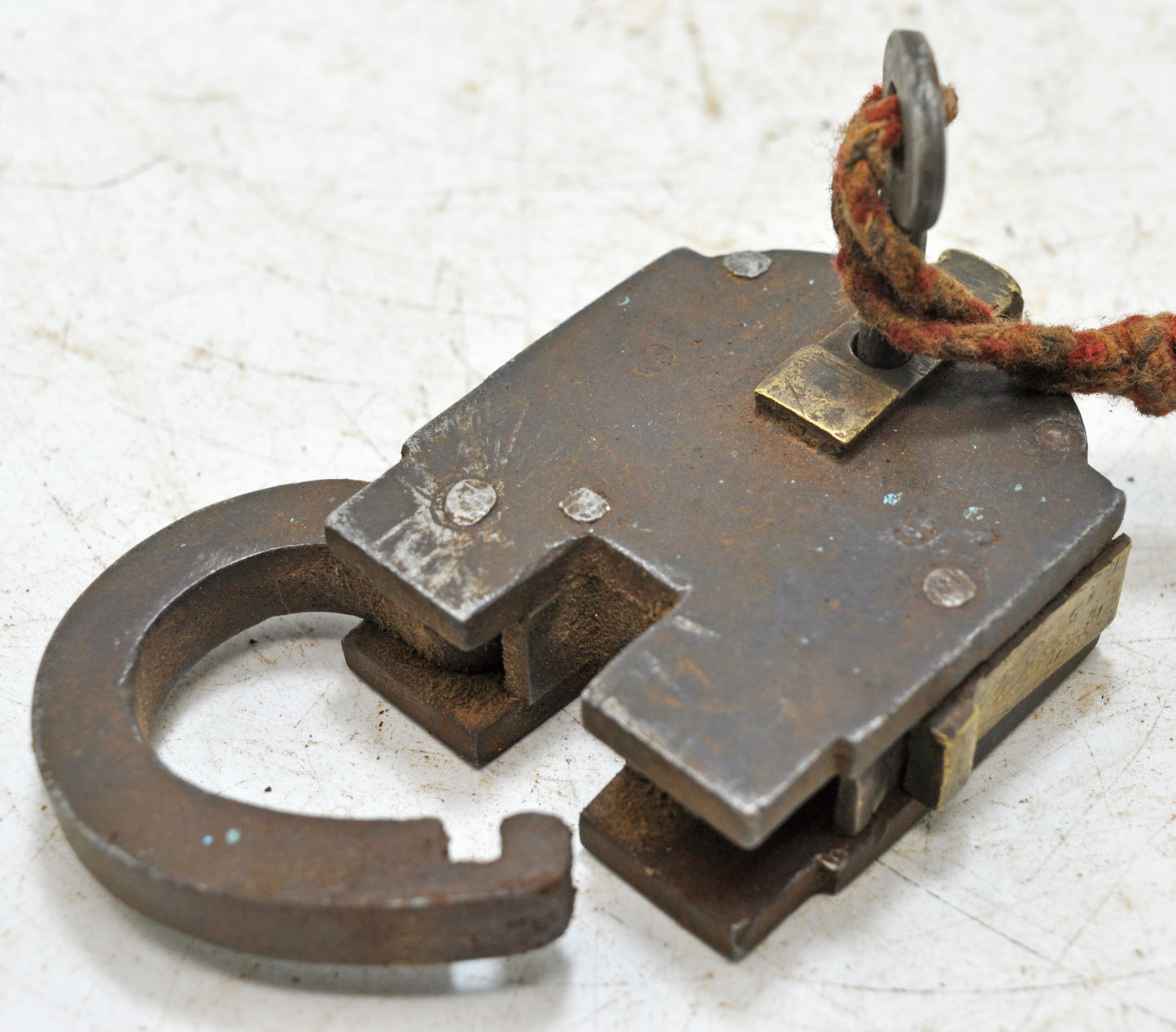 Antique Iron Levers System Pad Lock With Key Original Old Hand Crafted Working