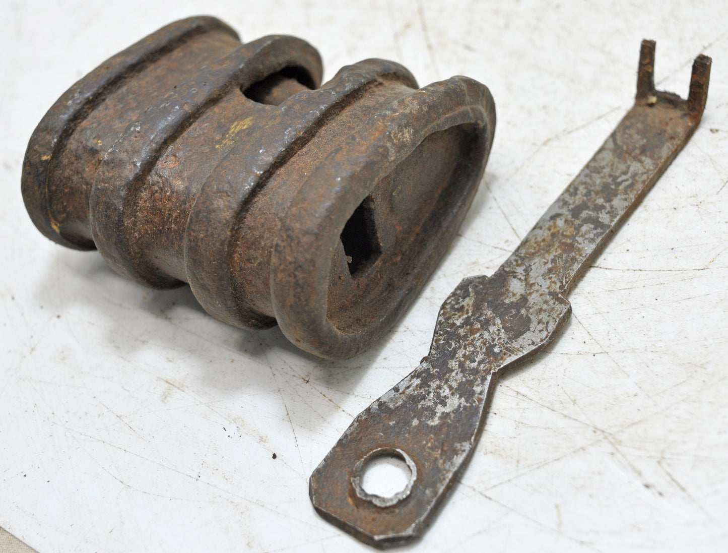 Antique Iron Large Strip System Pad Lock Original Old Hand Crafted Engraved Working