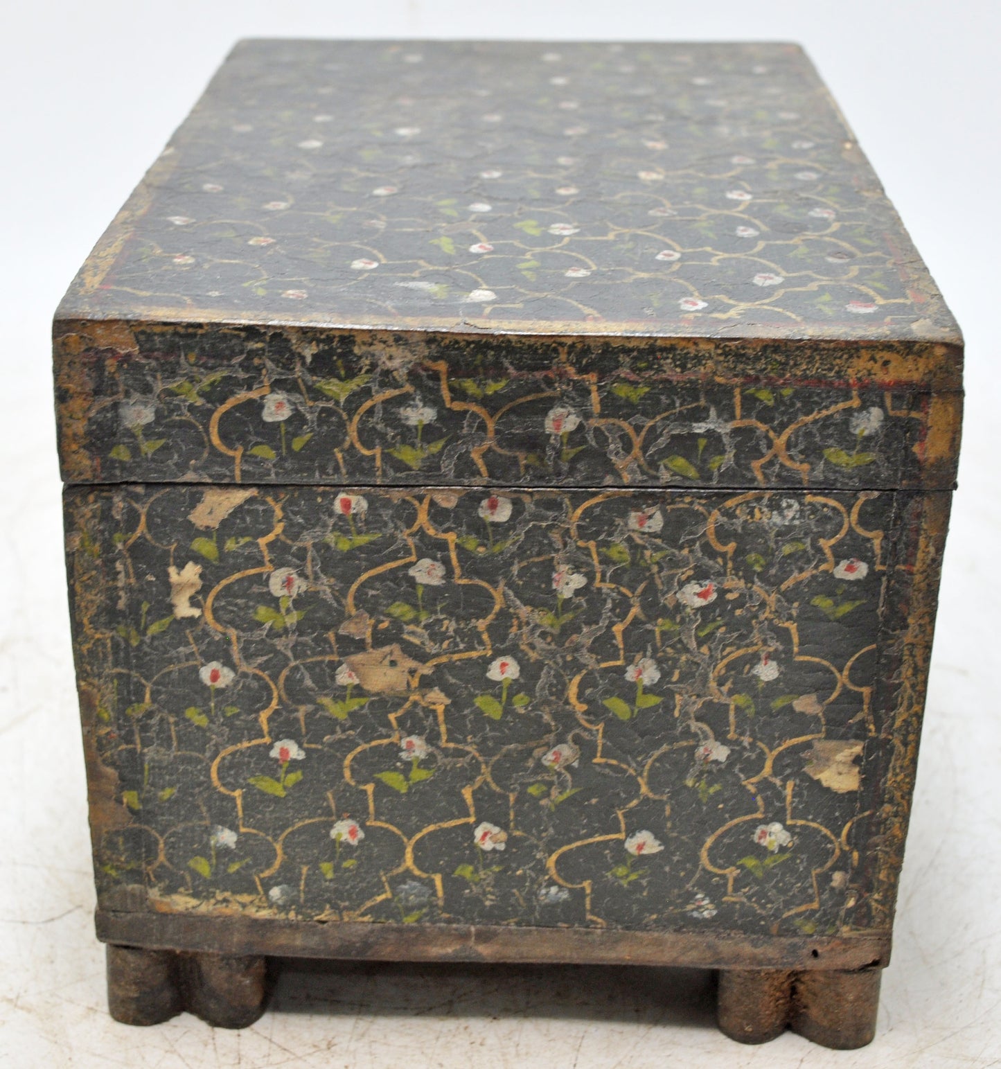 Vintage Wooden Storage Chest Box Original Old Hand Crafted Painted