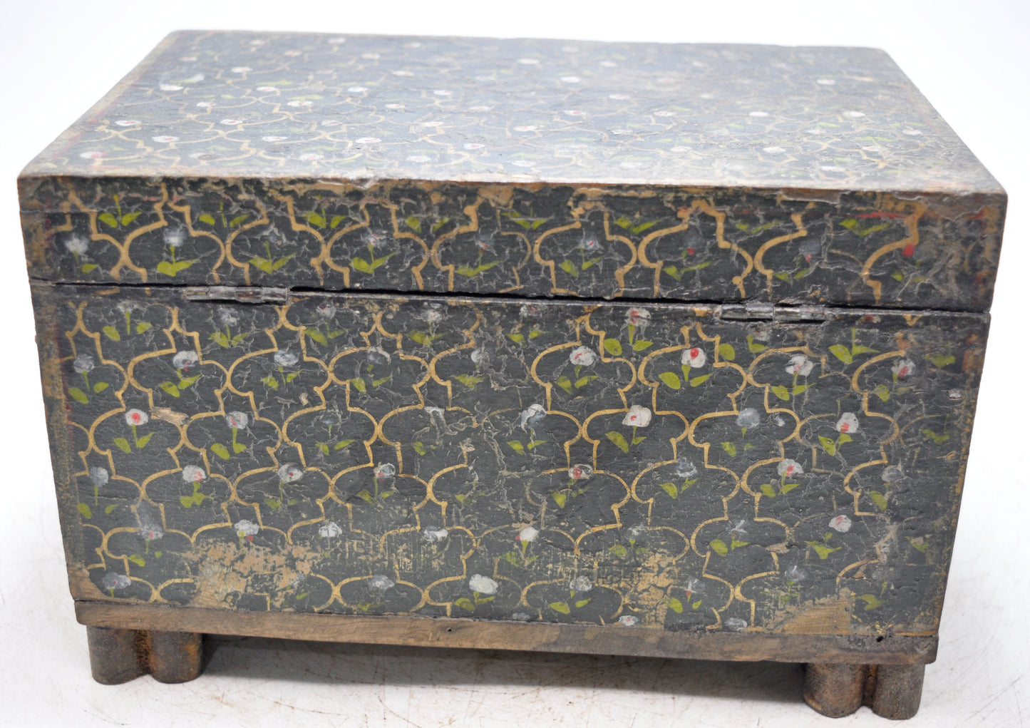 Vintage Wooden Storage Chest Box Original Old Hand Crafted Painted