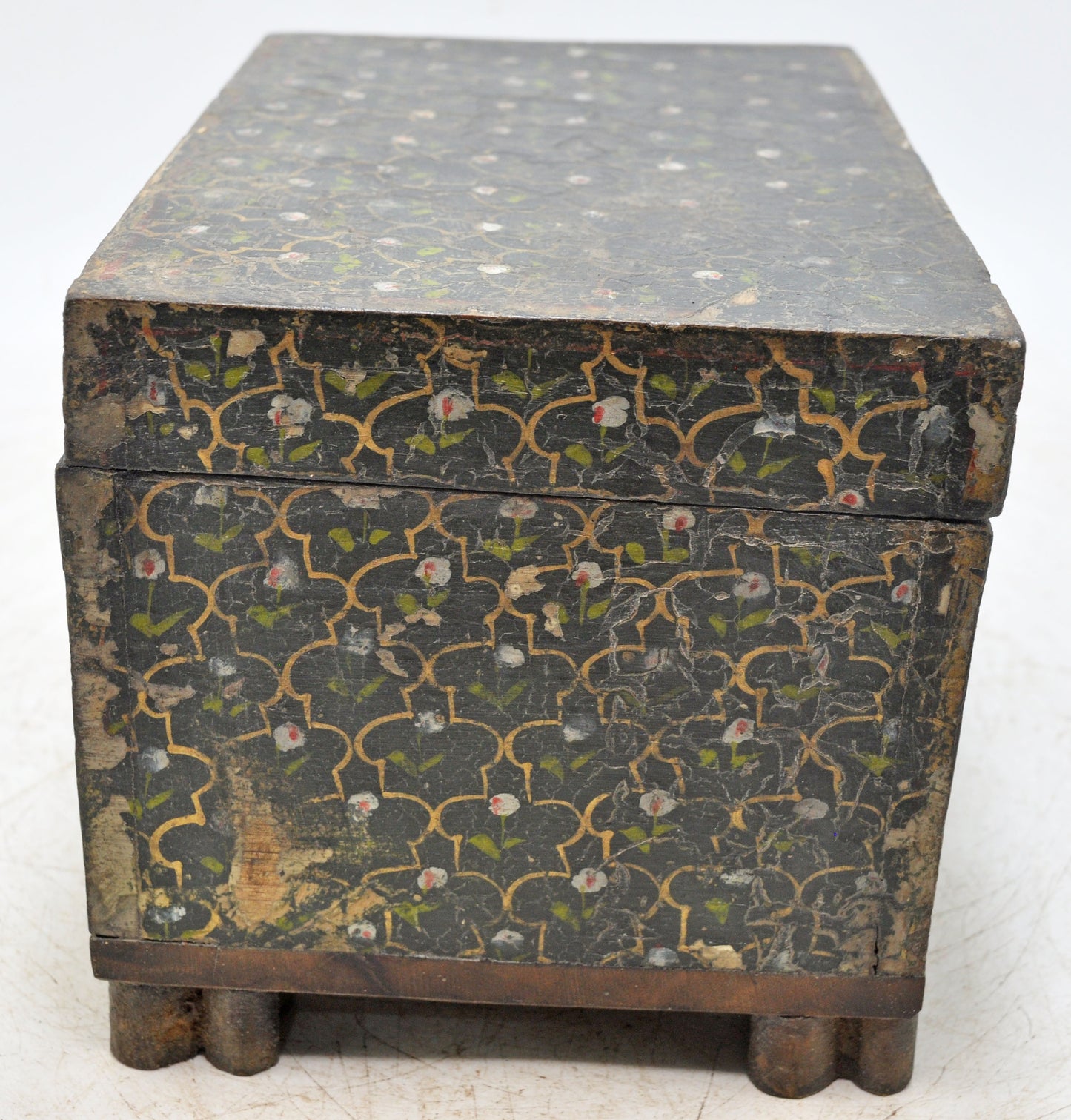 Vintage Wooden Storage Chest Box Original Old Hand Crafted Painted