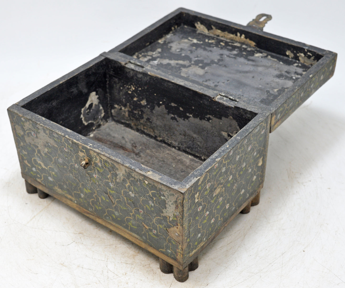 Vintage Wooden Storage Chest Box Original Old Hand Crafted Painted