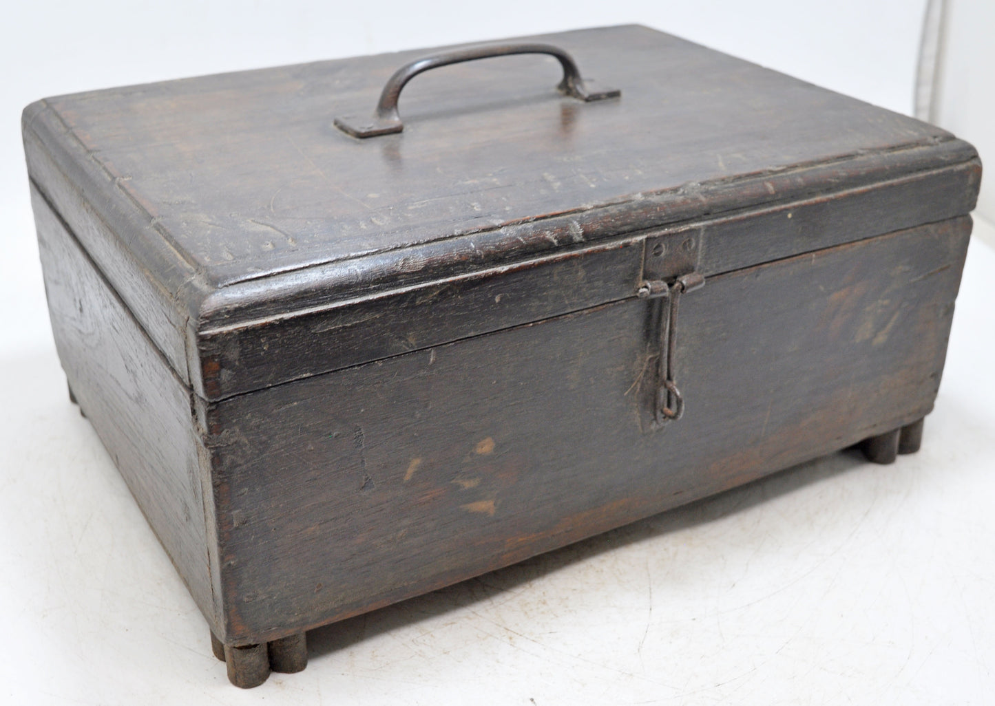Antique Wooden Large Kitchenware Spice Box Original Old Hand Crafted
