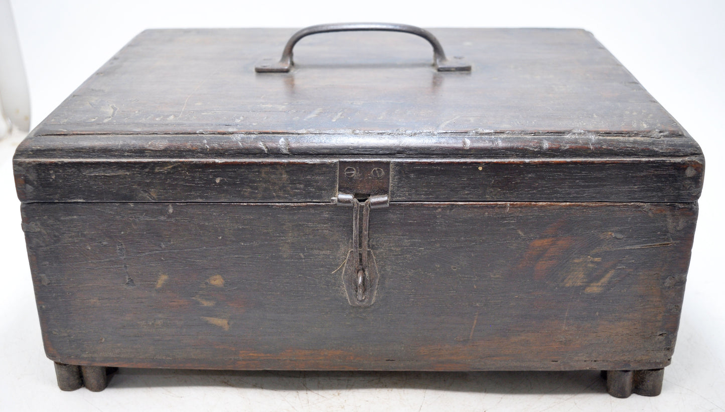 Antique Wooden Large Kitchenware Spice Box Original Old Hand Crafted