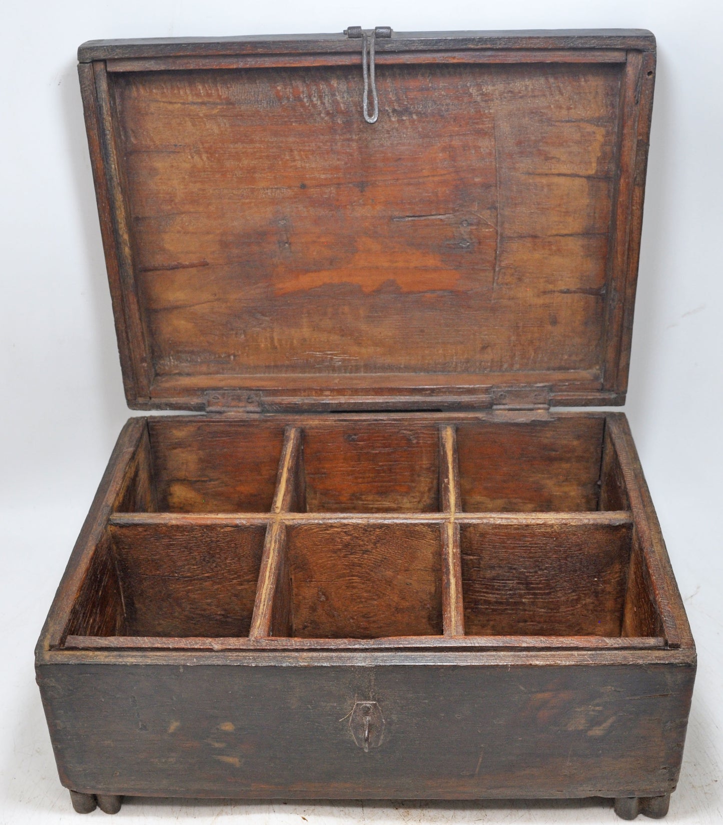 Antique Wooden Large Kitchenware Spice Box Original Old Hand Crafted