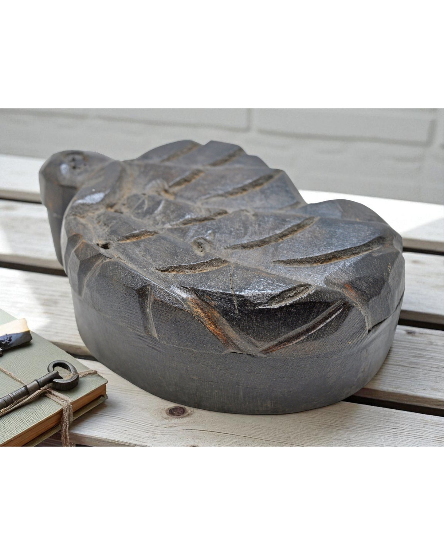 Vintage Wooden Kum Kum Powder Tika Box Original Old Hand Carved